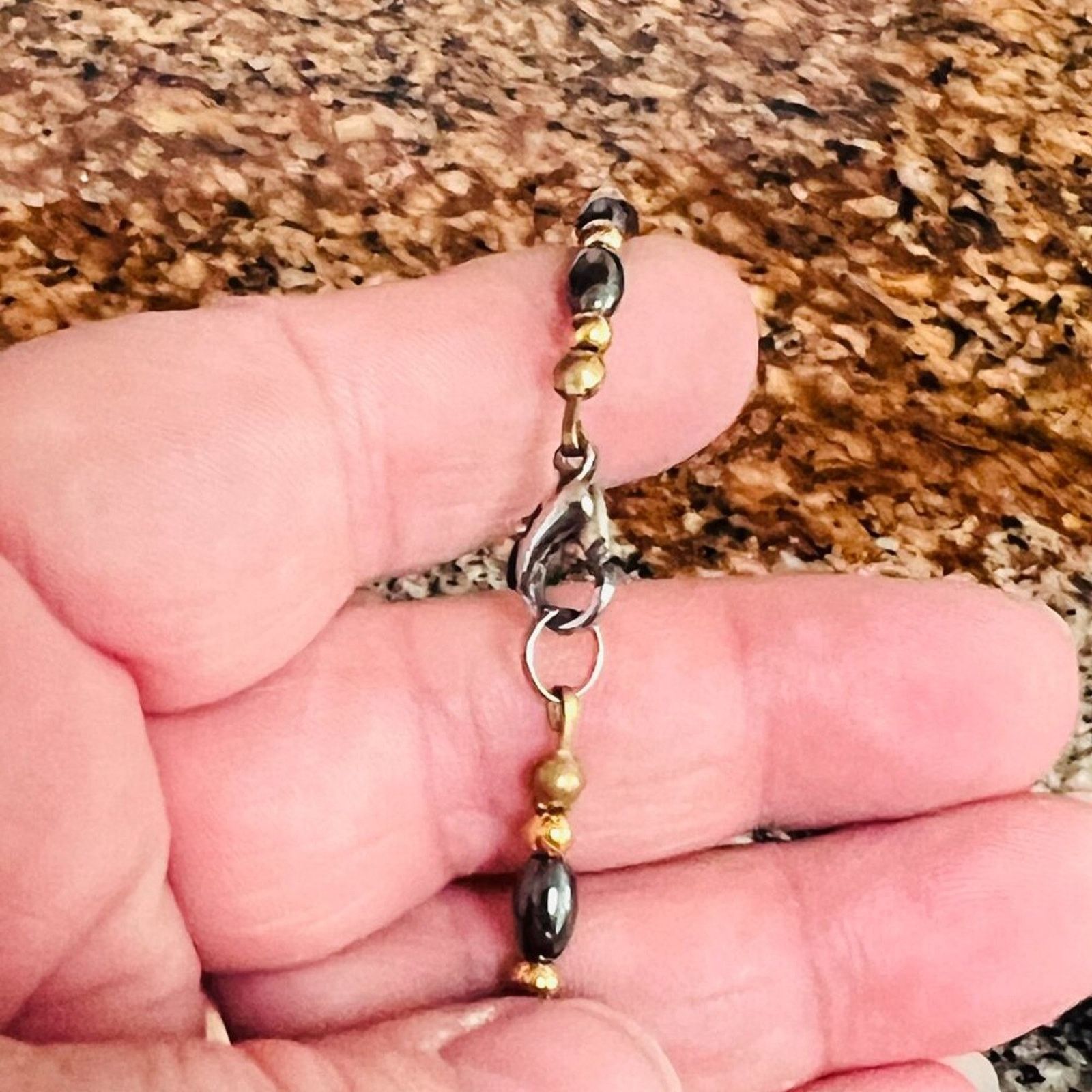 & Other Stories Hematite Natural Stone Necklace Black, Oval, Non-magnetic Size ONE SIZE - 5 Thumbnail