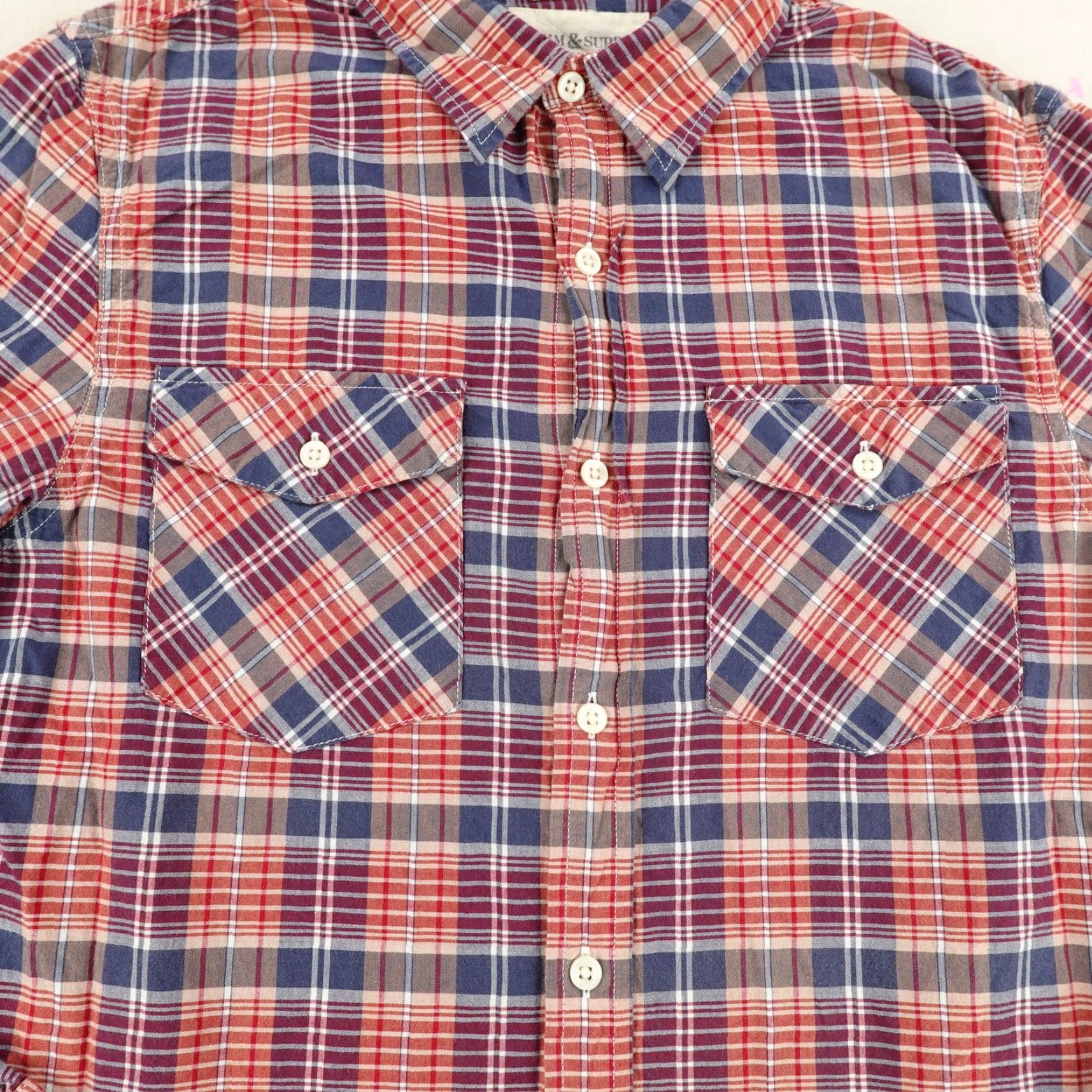 Ralph Lauren Ralph Lauren Denim & Supply Button-Up Shirt Mens Medium Red Blue Plaid Casual Long Sleeve Size US M / EU 48-50 / 2 - 3 Thumbnail
