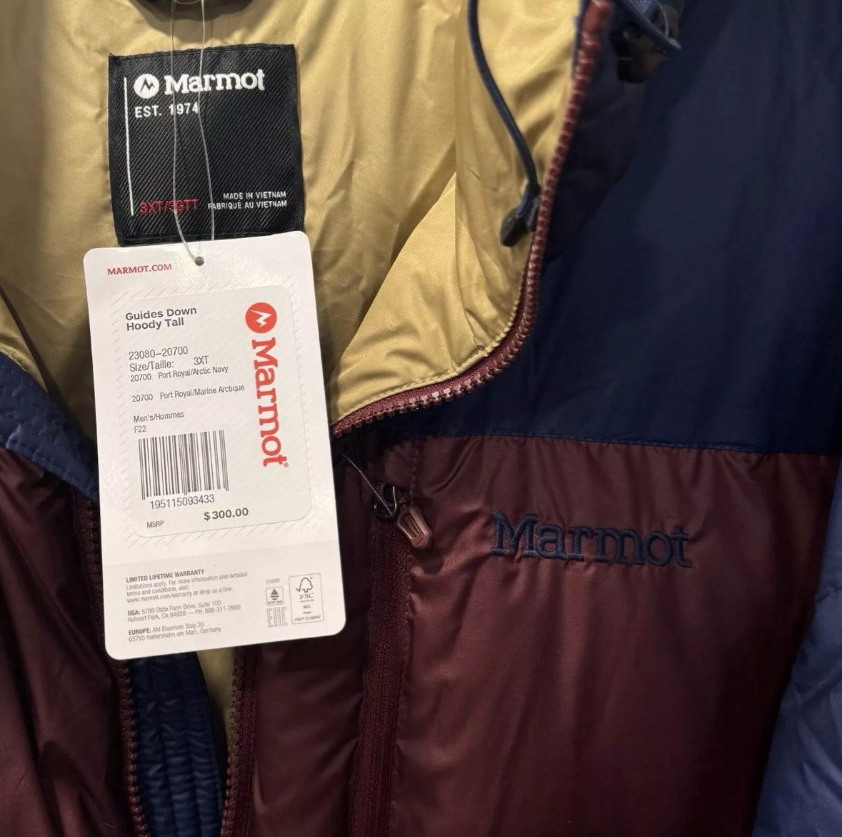 Marmot Marmot Guides Down Hood Port Royal/Marine 23080-20700 Jacket Size US XXL / EU 58 / 5 - 6 Thumbnail