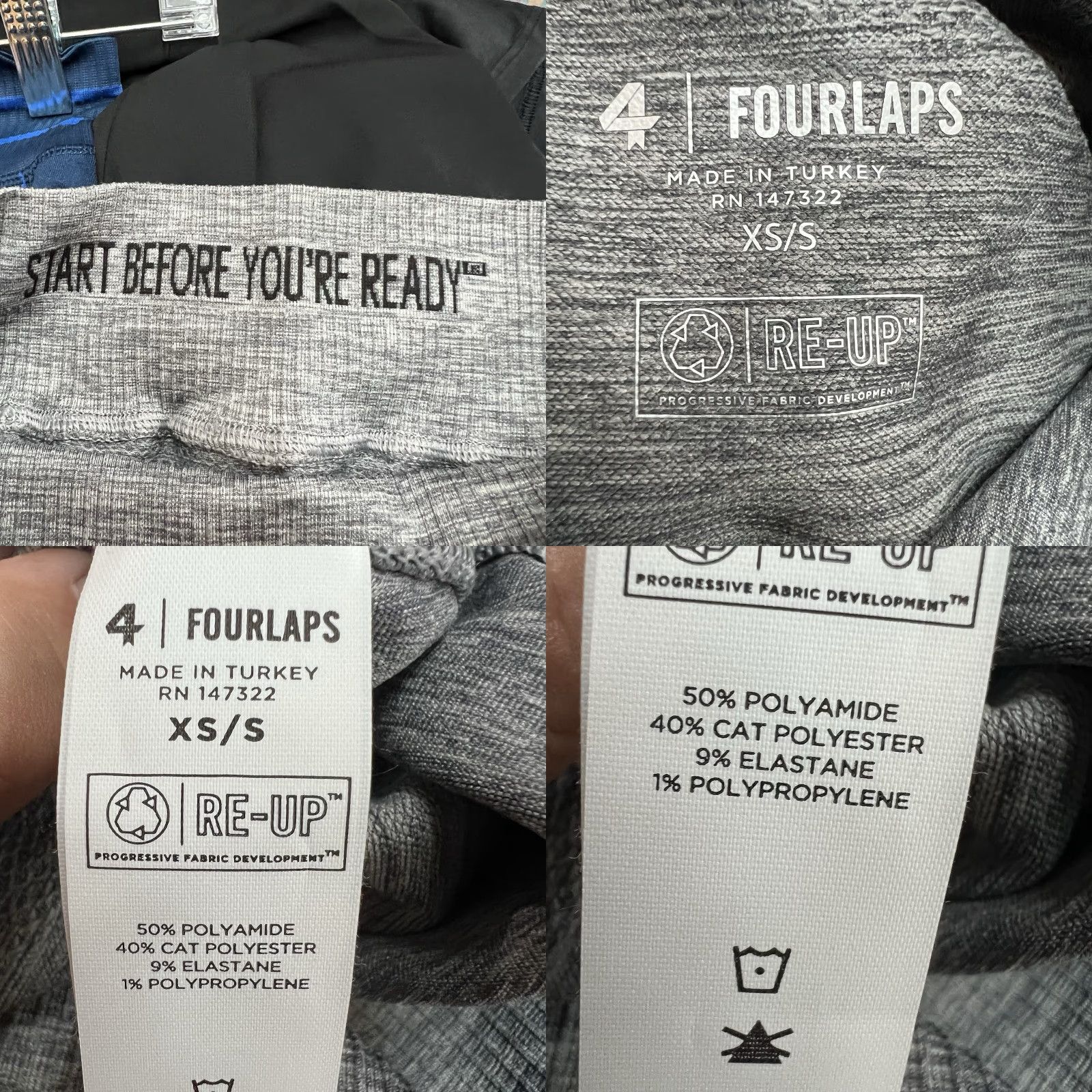 Vintage FOURLAPS Aero Seamless Shorts Tights Women's Size XS/S 4 Laps Gray 21X6 Size 28" / US 6 / IT 42 - 8 Thumbnail
