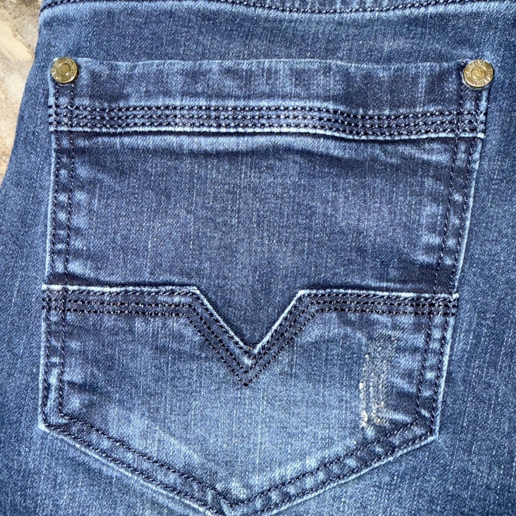 CO Platini Jeans Co Men’s Boot Cut Blue Denim Jeans 32X30 Distressed Style Solid 5-Pocket Regular Rise Mid Wash Blue Jeans Mens Regular Bootcut Size US 32 / EU 48 - 3 Thumbnail