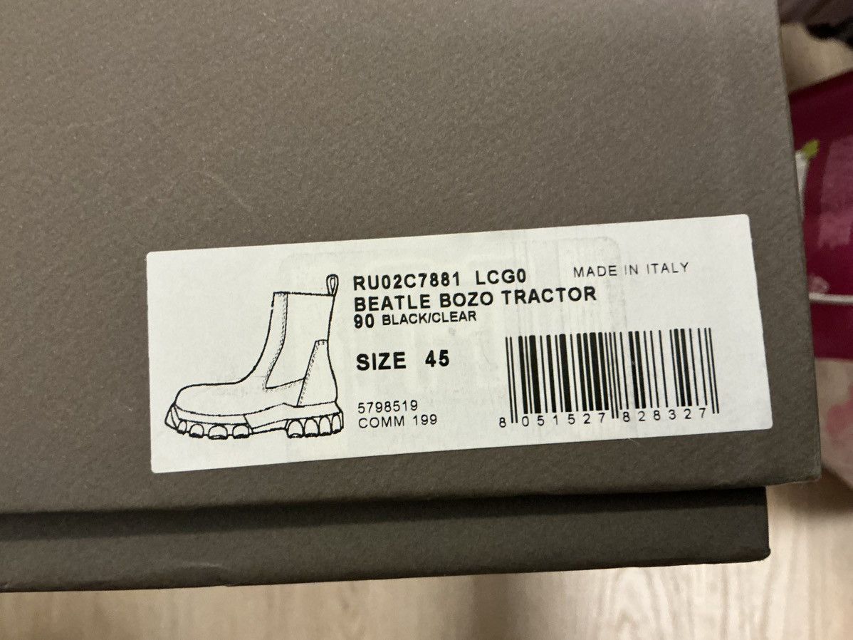 Rick Owens Black Beatle Bozo Tractor Boots Size US 12 / EU 45 - 8 Thumbnail