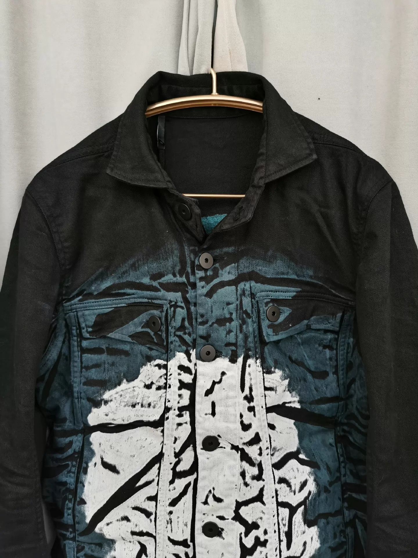 11 By Boris Bidjan Saberi 11 BY BORIS BIDJAN SABERI rare splatter denim jacket Size US M / EU 48-50 / 2 - 2 Thumbnail