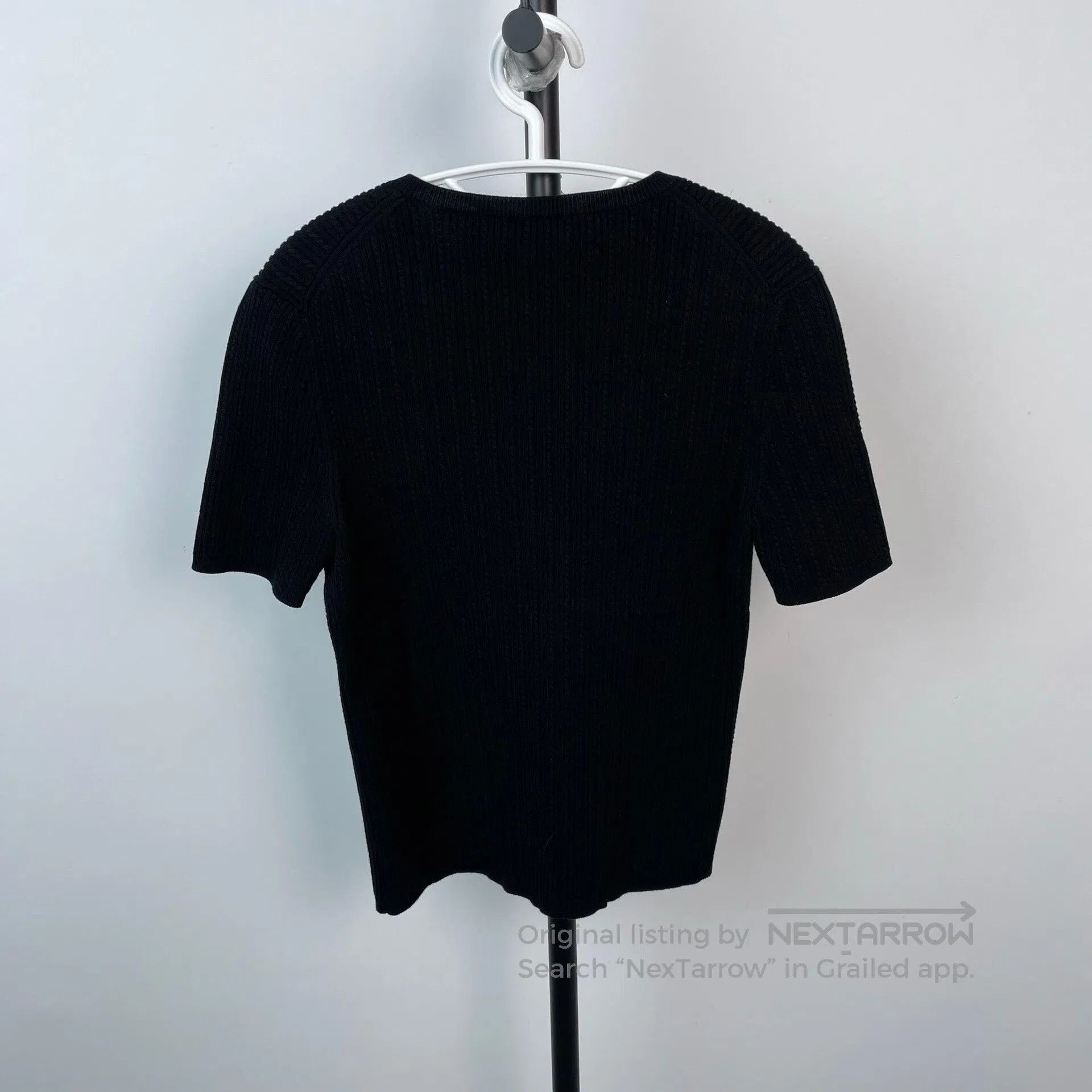 Chanel Chanel Silver small logo black knit short-sleeve| Size US S / EU 44-46 / 1 - 2 Thumbnail