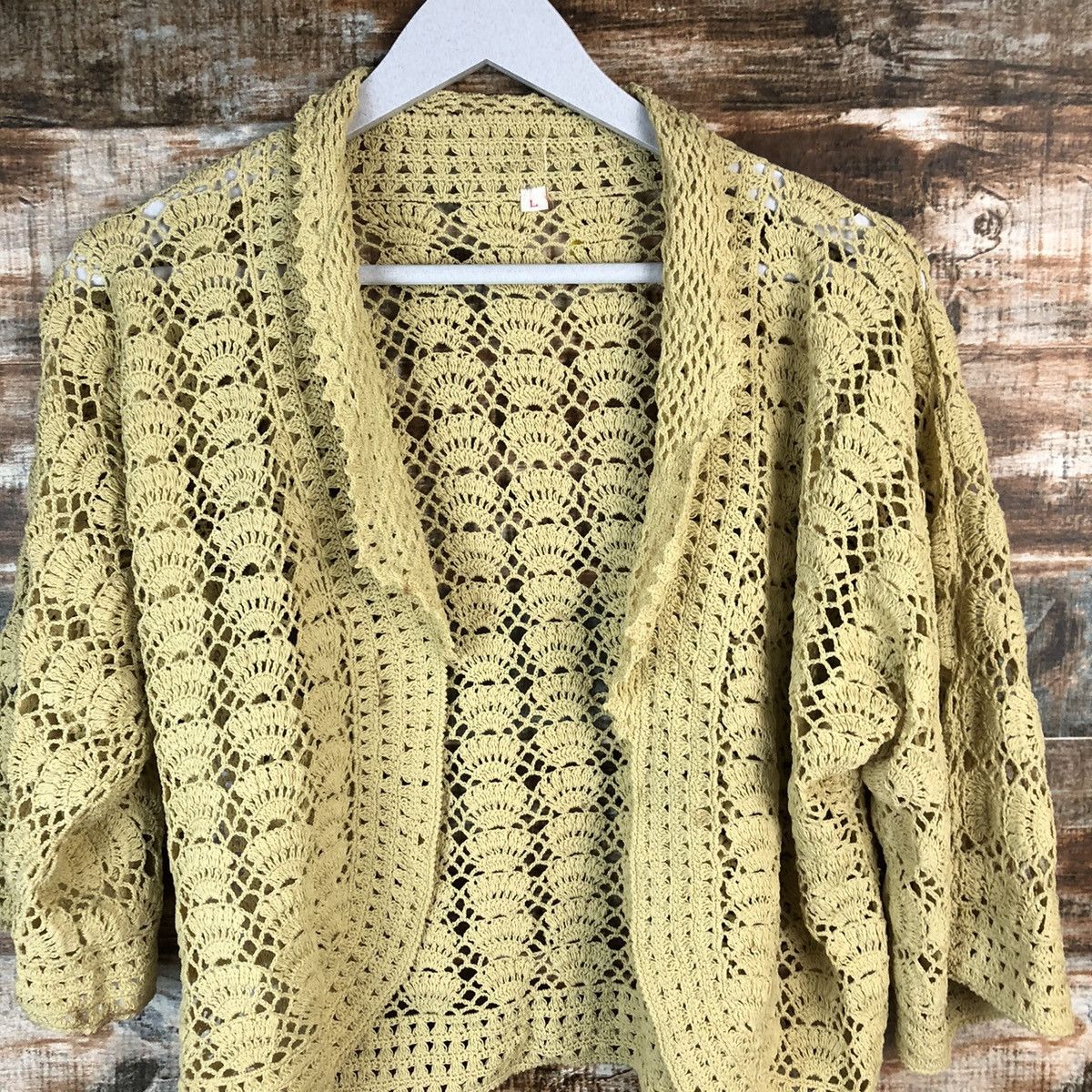 Japanese Brand Japanese Brand crochet Yellow Cardigan Knitwear #A1476 Size M / US 6-8 / IT 42-44 - 5 Thumbnail