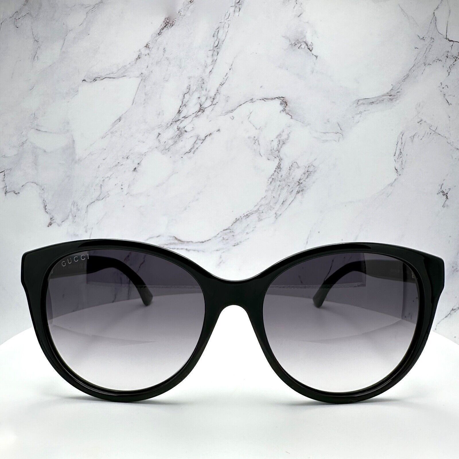 Gucci New Gucci Sunglasses Black Acetate Round Gold Metal GG Logo Size ONE SIZE - 2 Thumbnail