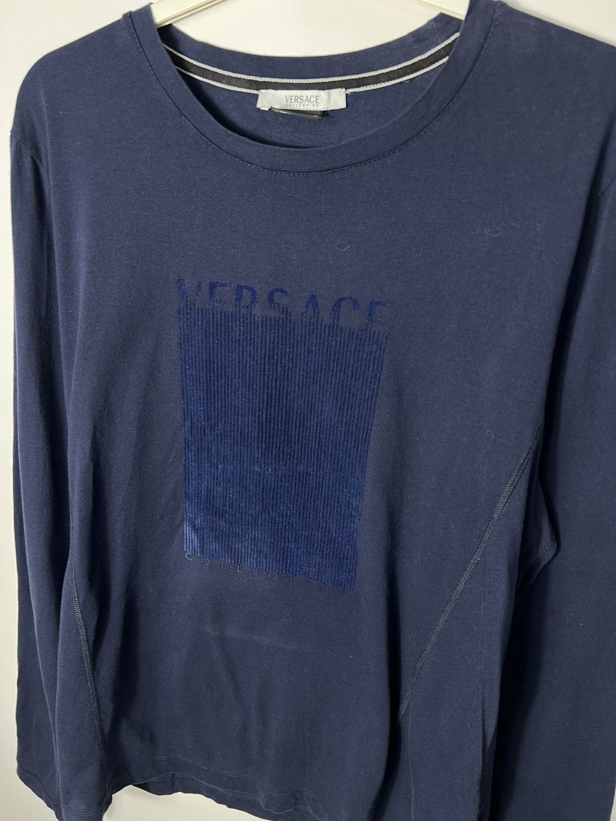 Versace Vintage luxury Streetwear Versace Big Velour Logo Long Sleve Size US L / EU 52-54 / 3 - 4 Thumbnail