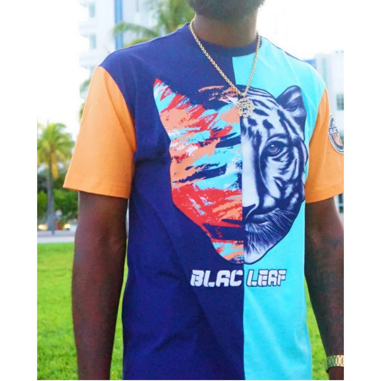 & Other Stories BLACK LEAF SPLIT TIGER SHIRT MENS SZ LARGE MULTI-COLOR Size US L / EU 52-54 / 3 - 1 Thumbnail