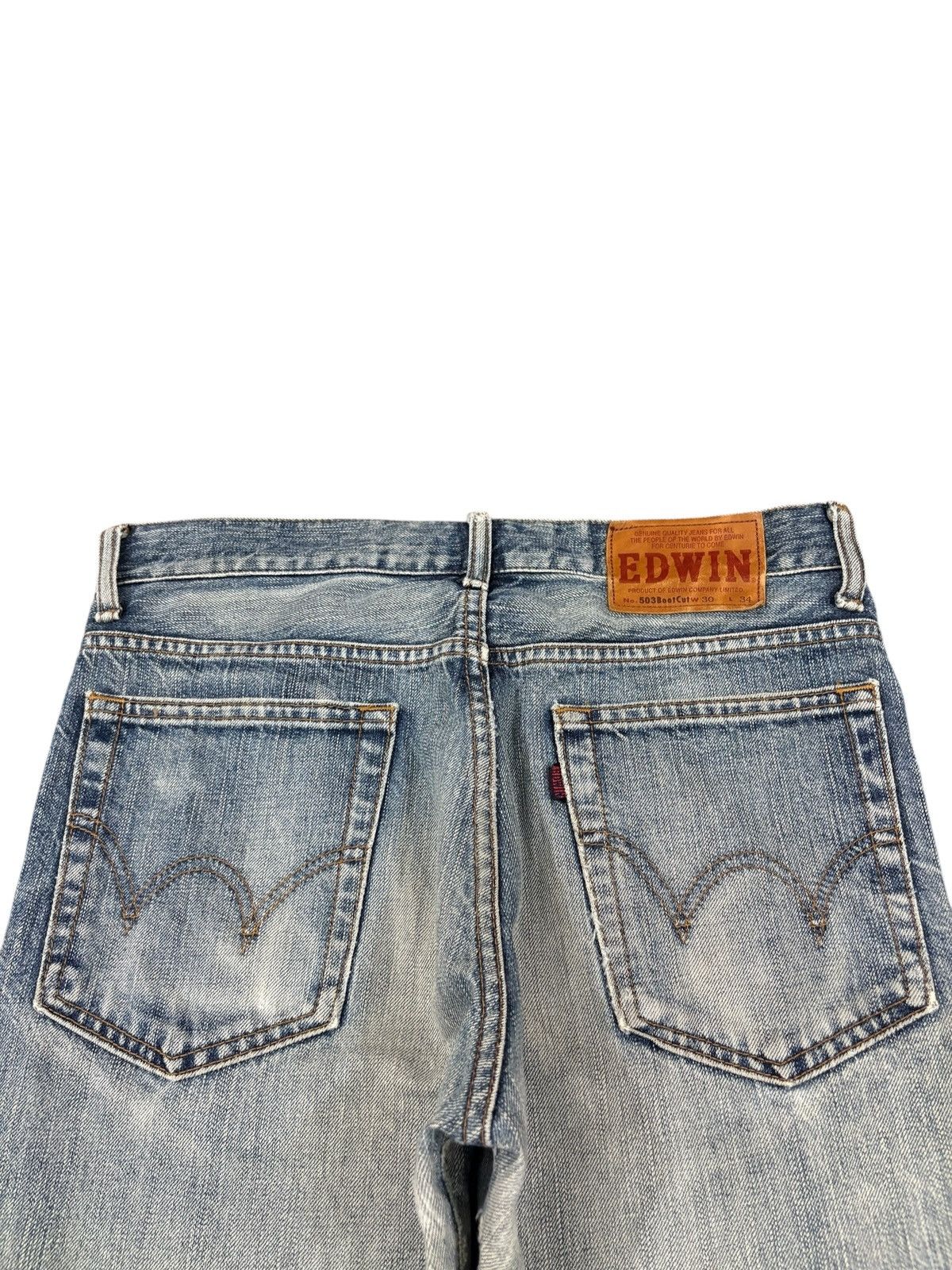 Edwin Vintage Japanese Edwin 503 Rebel Distressed Flare Jeans Size US 30 / EU 46 - 8 Thumbnail