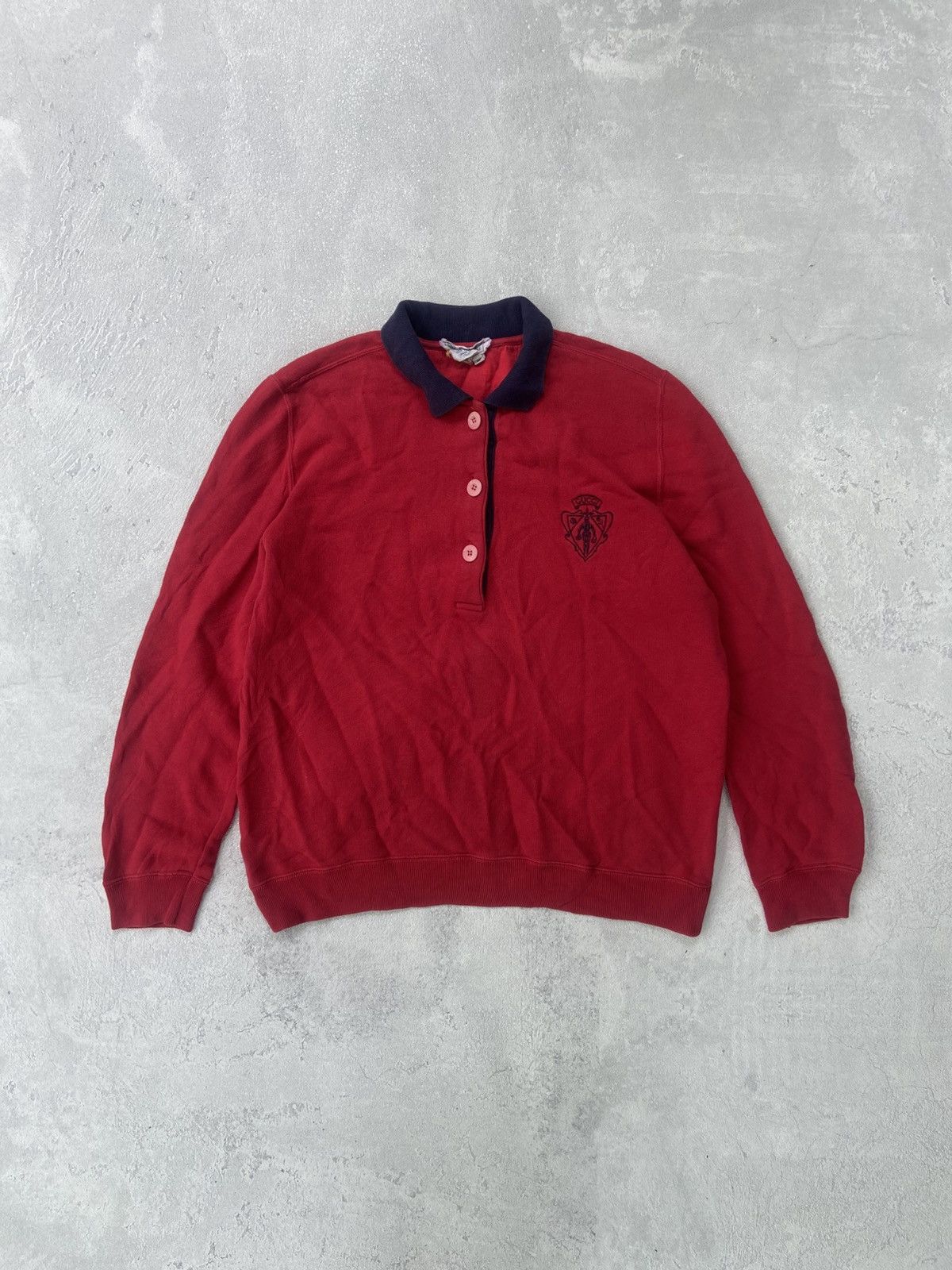 Gucci 90's Gucci Vintage sweatershirt half button red Size US M / EU 48-50 / 2 - 1 Thumbnail
