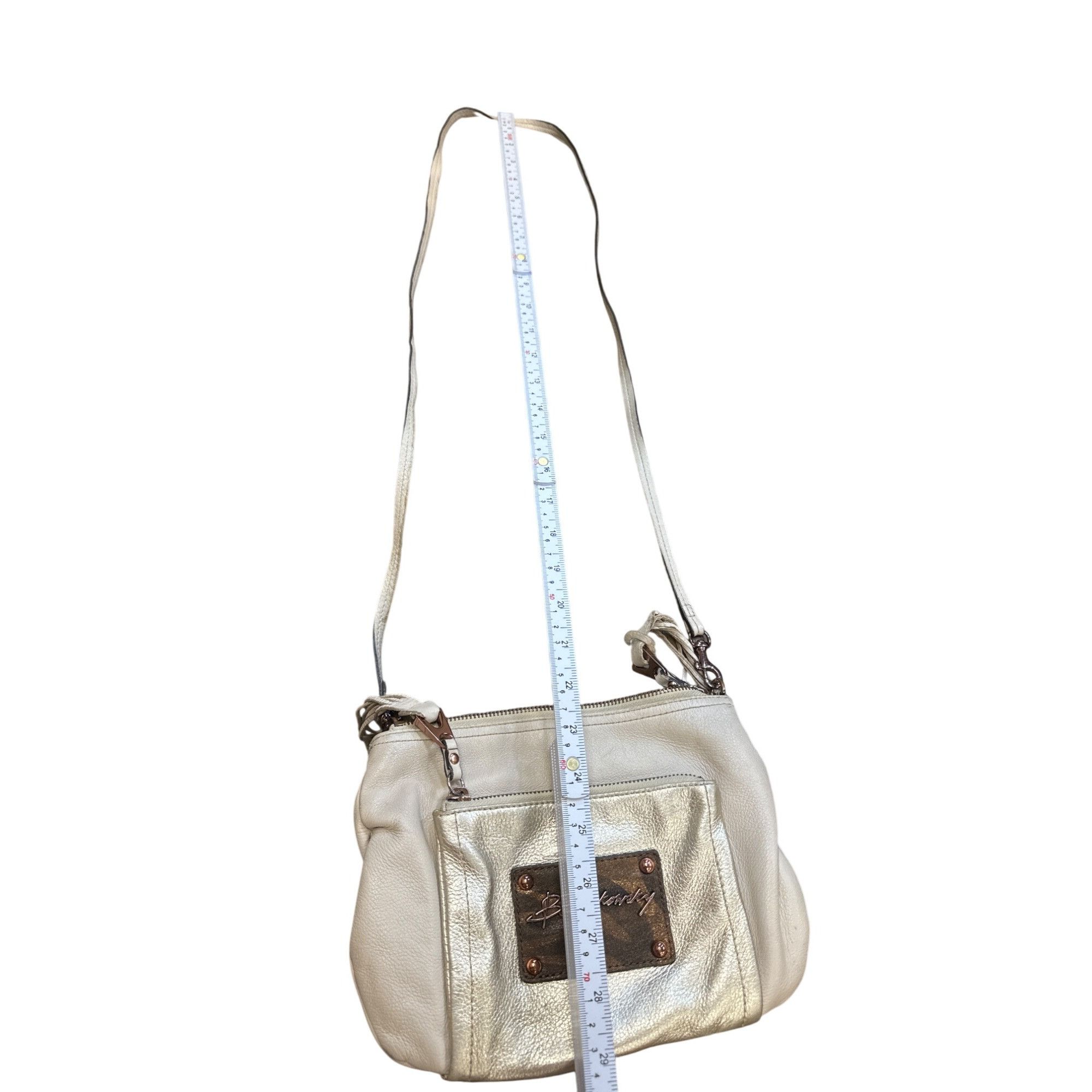 Designer B Makowsky Womens Tan Leather Crossbody Purse With Tassel SK Size ONE SIZE - 4 Thumbnail