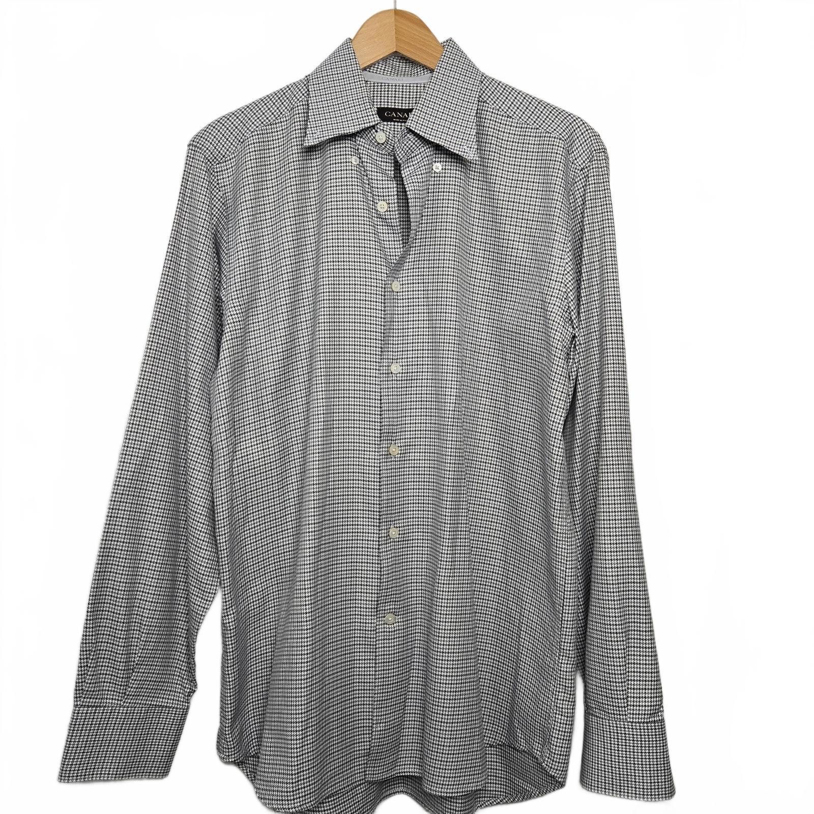 Canali Canali Shirt Men's Large Dress Houndstooth Button Down Size 42R - 1 Thumbnail