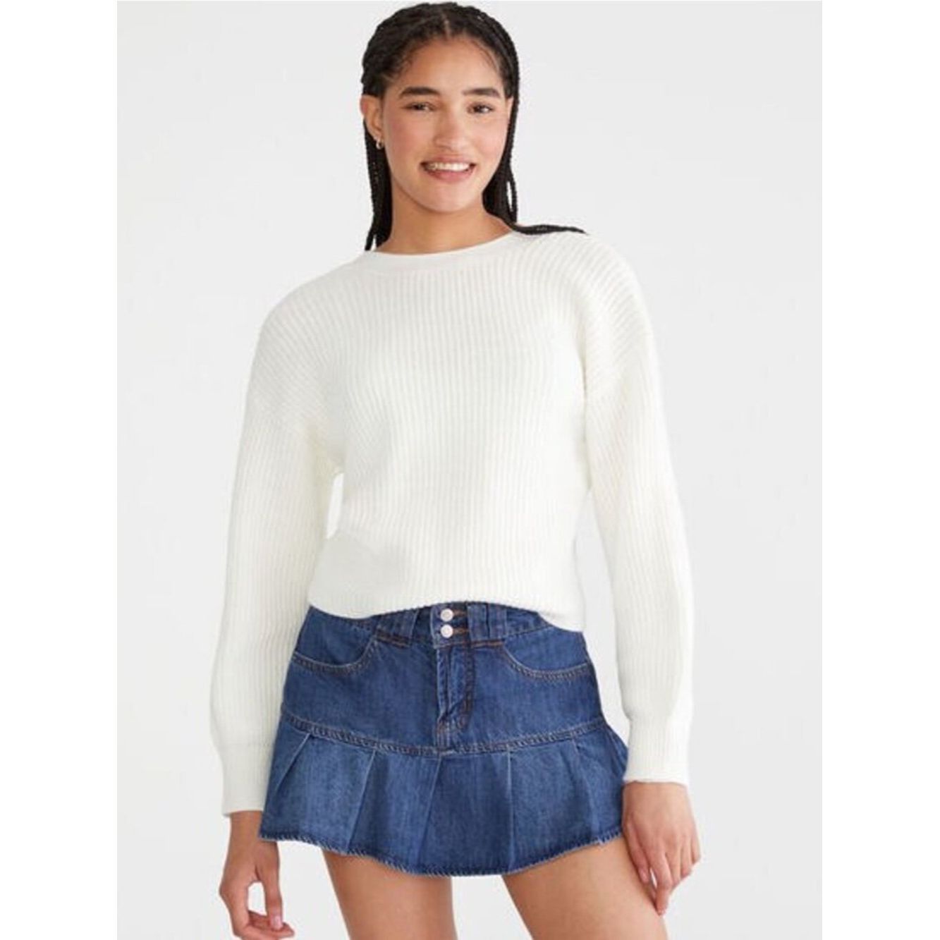Aeropostale NWT New Aéropostale Ribbed Reversible Tie White Cardigan Si Size L / US 10 / IT 46 - 4 Thumbnail