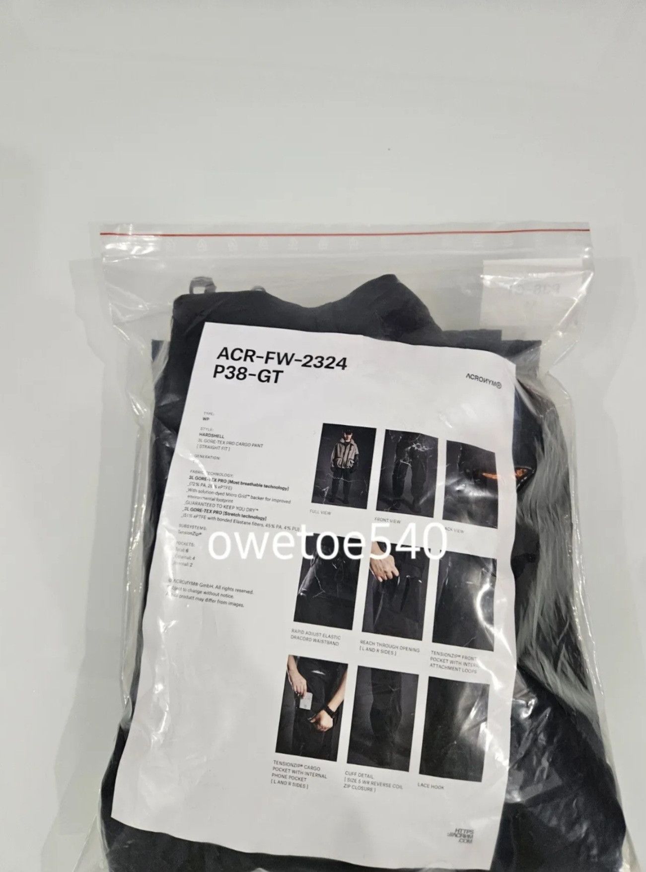 image of Acronym P38-Gt in Black, Men's (Size 32)