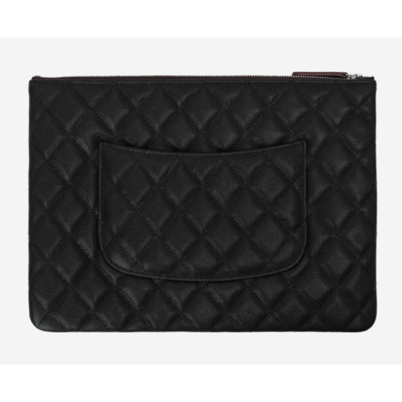 Chanel Classic Quilted CC Zipper Pouch O Case Medium Bag