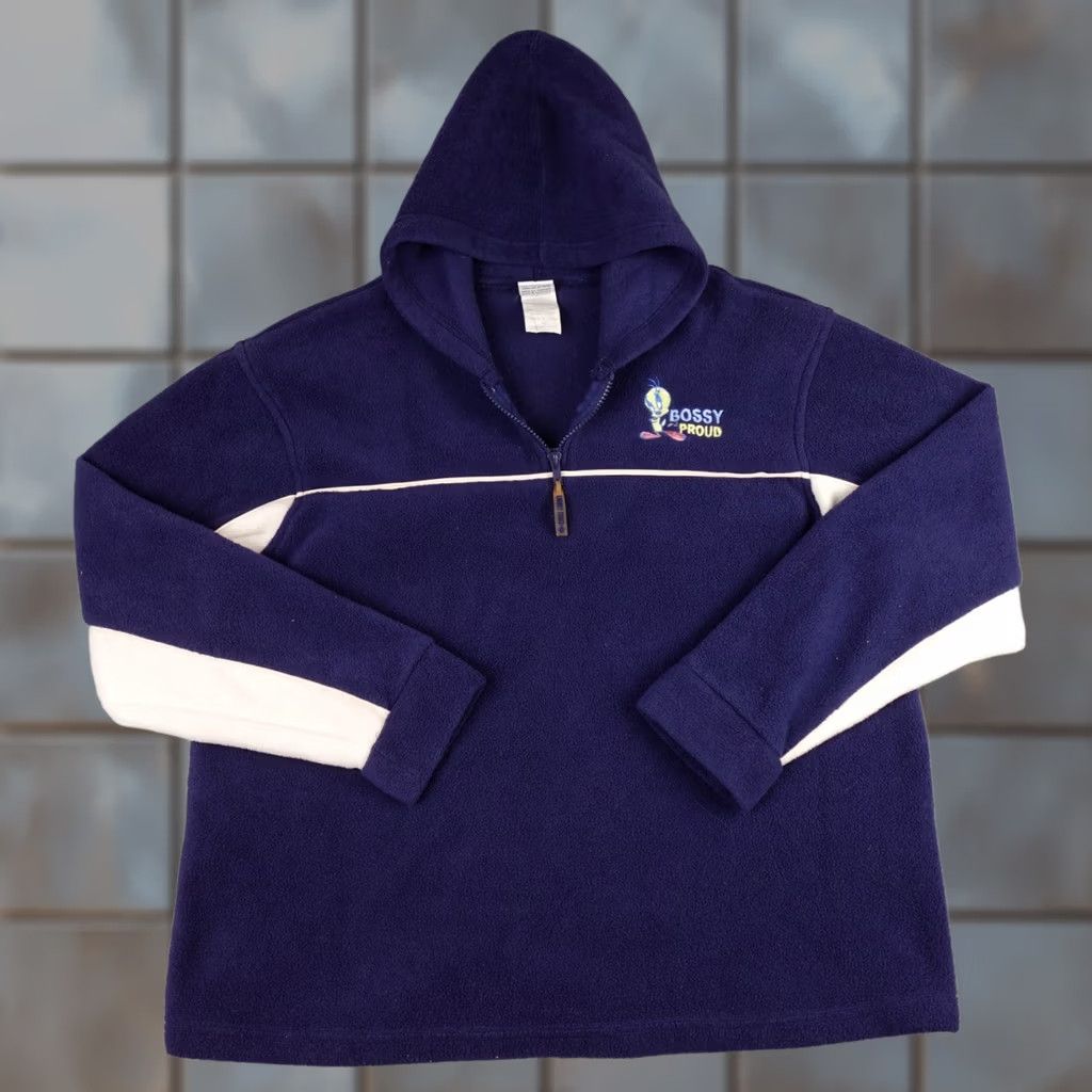 Vintage VINTAGE Looney Tunes Jacket Womens XL Blue Tweety Bird Bossy & Proud 1/4 Zip Size XL / US 12-14 / IT 48-50 - 1 Thumbnail