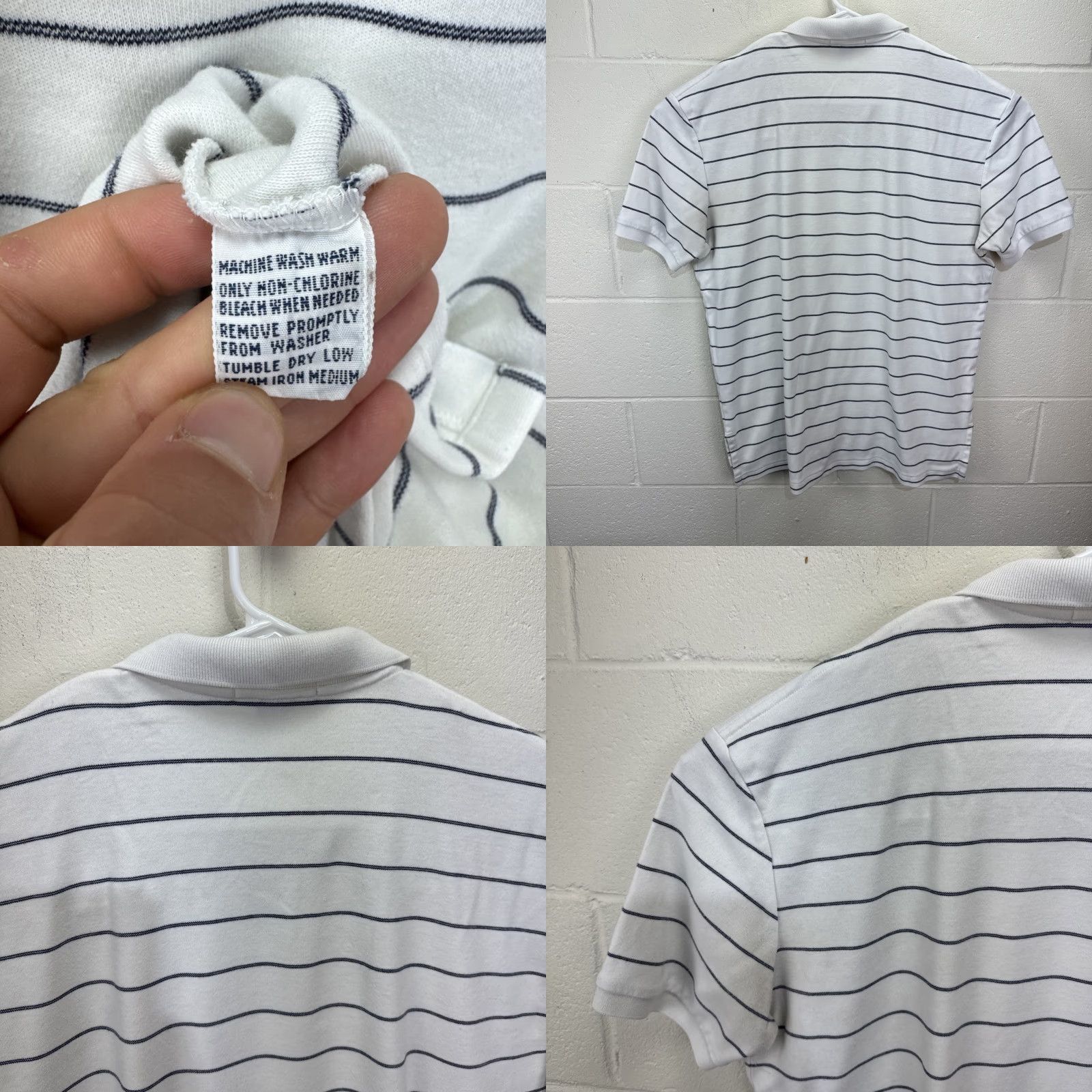 Polo Ralph Lauren Vintage Polo Ralph Lauren Men’s XL White Blue Stripe Polo Shirt Casual Workwear Summer Short Sleeve Size US XL / EU 56 / 4 - 8 Thumbnail