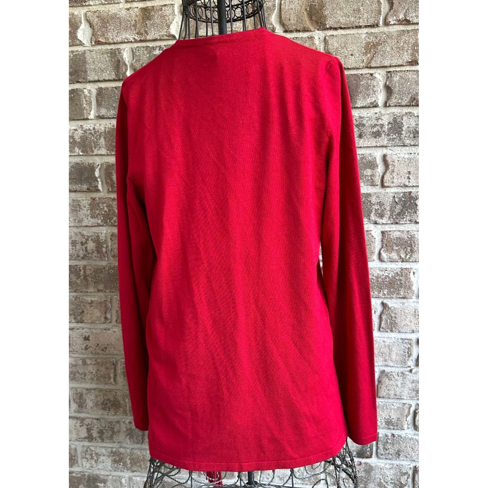 Other INC International Concepts Open Front Fringe Jacket Red Size M / US 6-8 / IT 42-44 - 5 Thumbnail