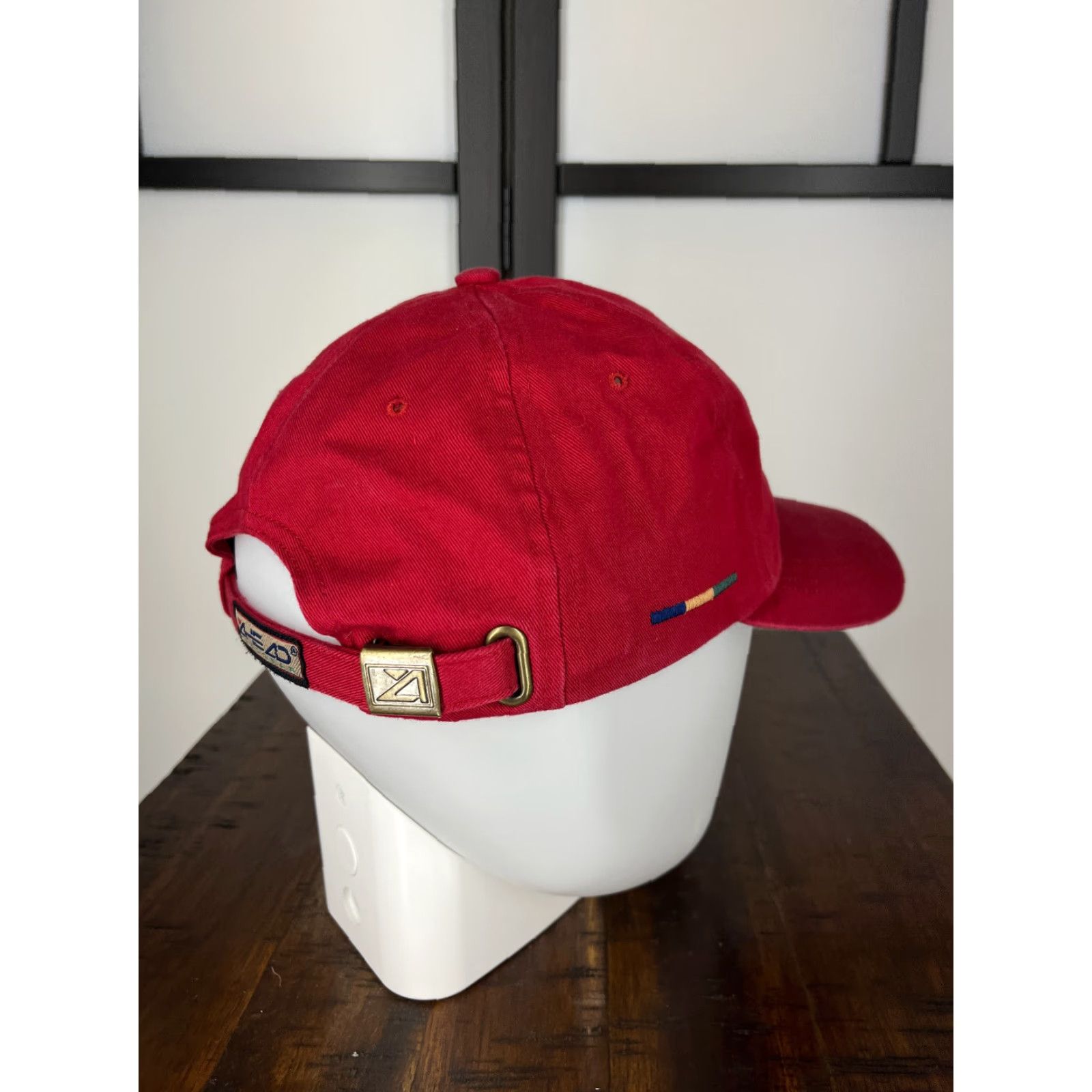 Vintage Ahead Quarry Hat Cap Strap Back Adult Red Cotton Embroidered Twill Baseball Cap Men Size One Size Adjustable Lightweight Casual Outdoor Sports Logo Size ONE SIZE - 7 Thumbnail