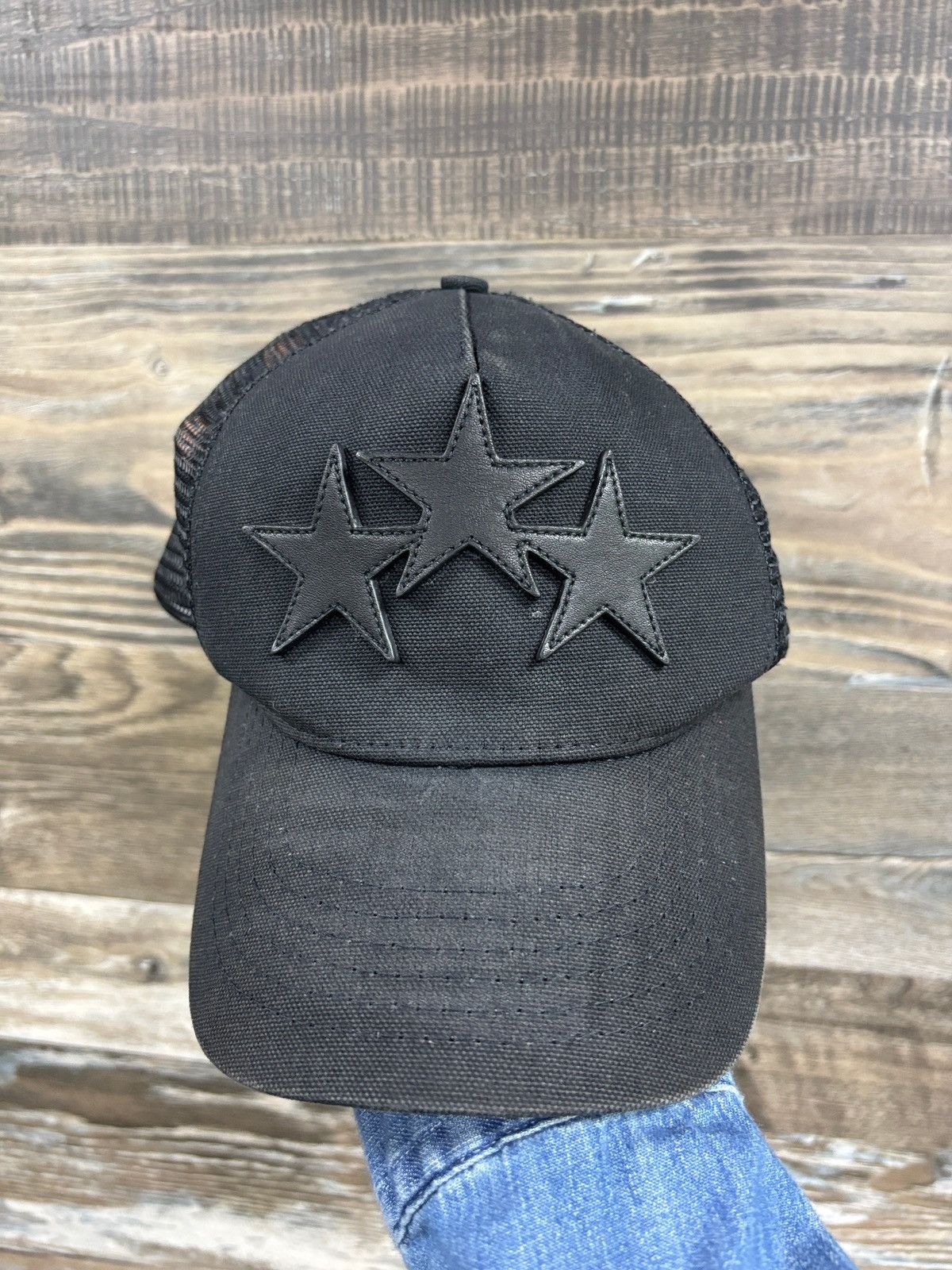 Amiri OS-Amiri 3 star black leather hat Size ONE SIZE - 1 Thumbnail