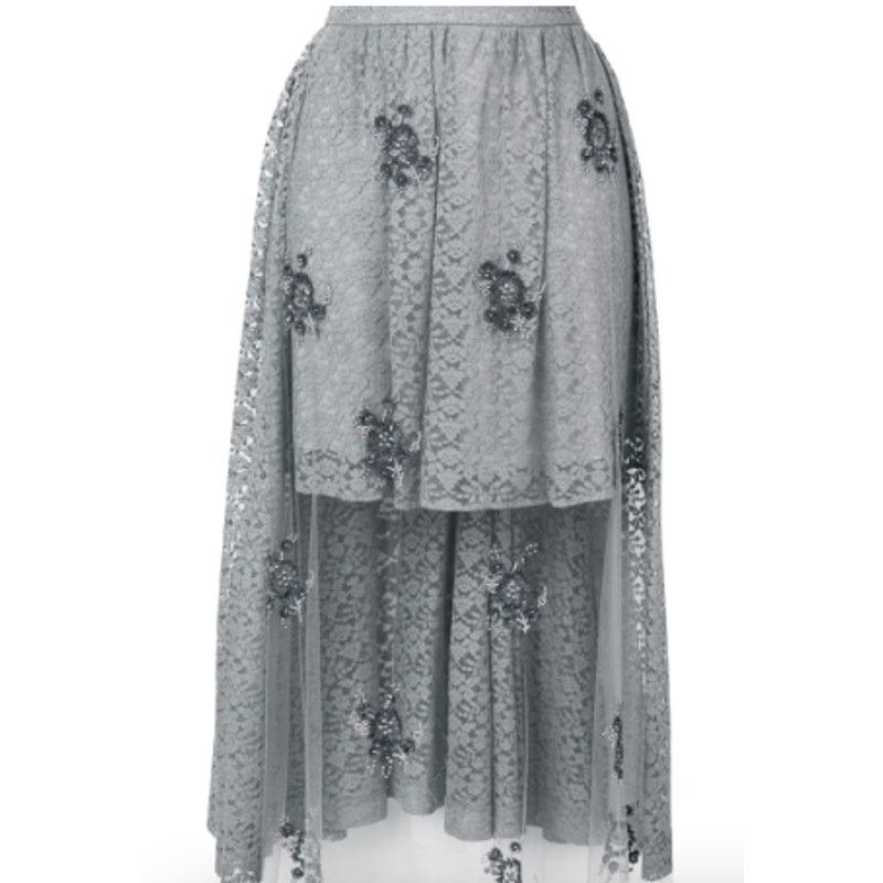 Stella McCartney Stella McCartney embellished lace high low skirt Size 30" / US 8 / IT 44 - 2 Thumbnail