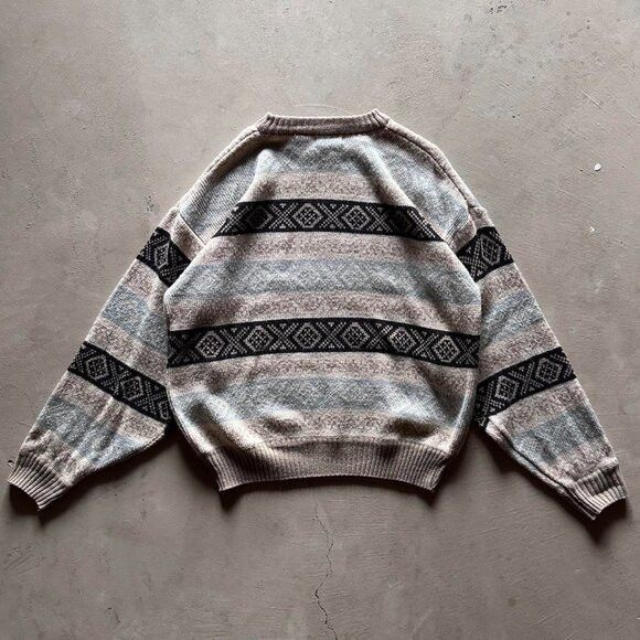 Vintage vintage northern spirit striped boxy knit sweater Size US L / EU 52-54 / 3 - 3 Thumbnail