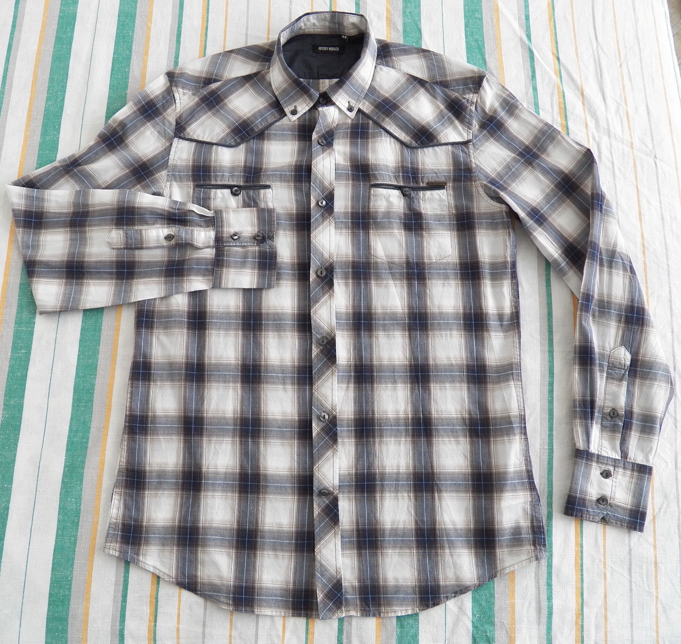 Antony Morato Antony Morato Mens Shirt Size 48 S-M? multi check cotton Size US M / EU 48-50 / 2 - 1 Thumbnail