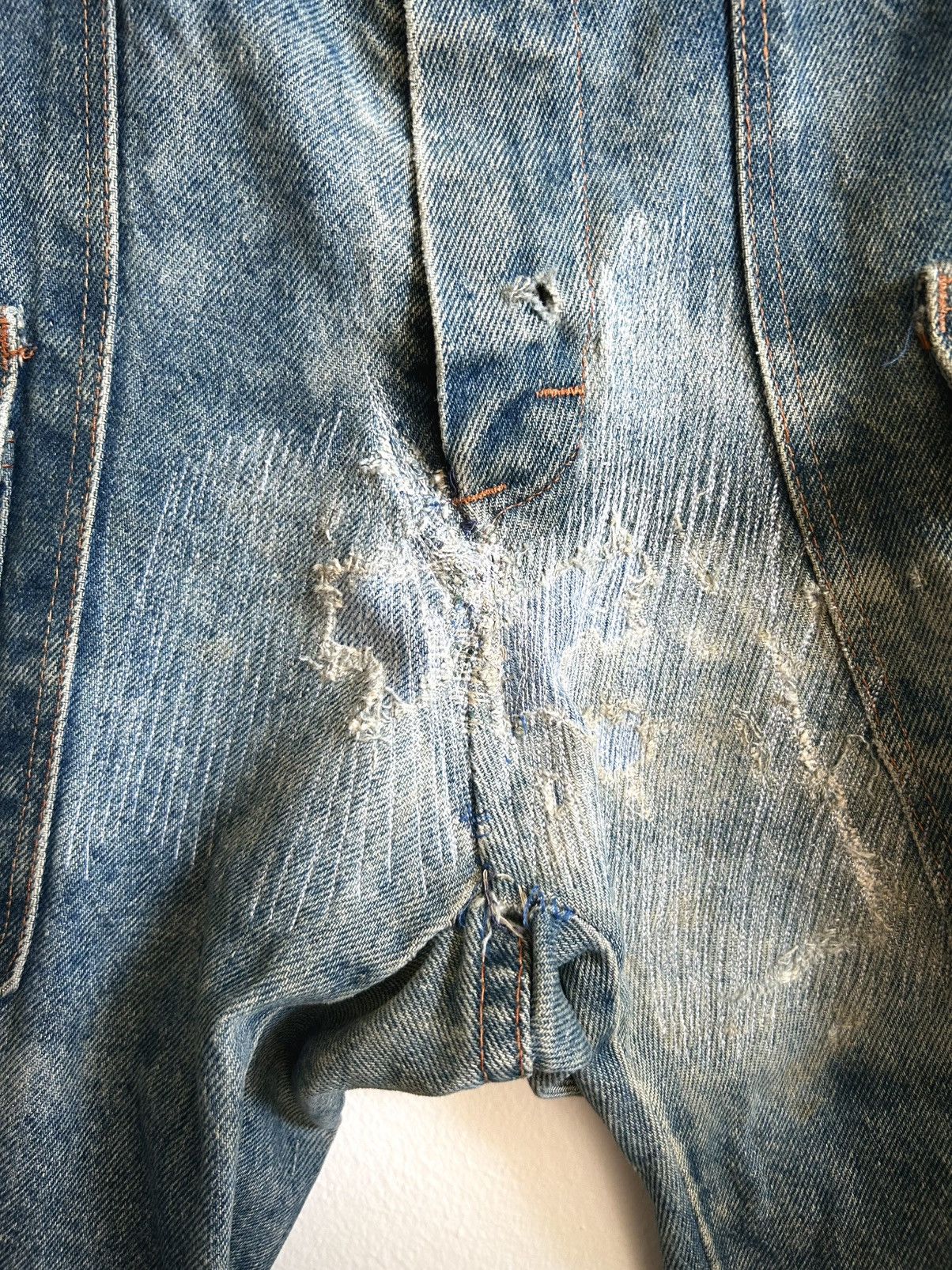 Vintage Vintage 1970s Mr Leggs Distressed Women’s Denim Flare Jeans Size 28" / US 6 / IT 42 - 7 Thumbnail