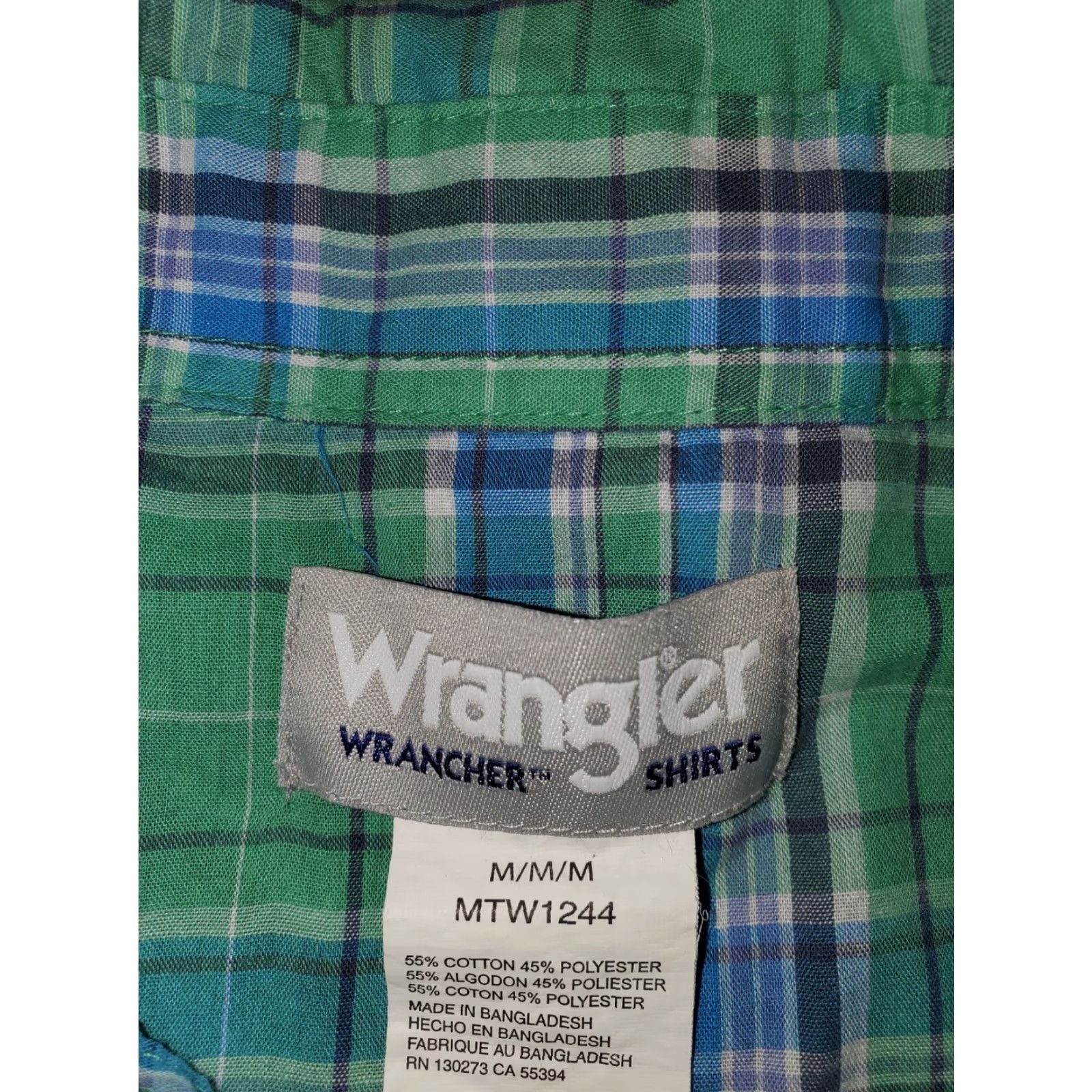 Wrangler VINTAGE Wrangler Wrancher Western Plaid Twill Pearl Snap Mens SZ M Size US M / EU 48-50 / 2 - 3 Thumbnail