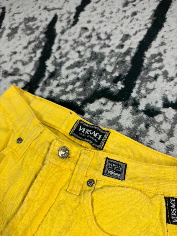 Versace Vintage Versace jeans pants yellow medusa logo S Size 26" / US 2 / IT 38 - 6 Thumbnail