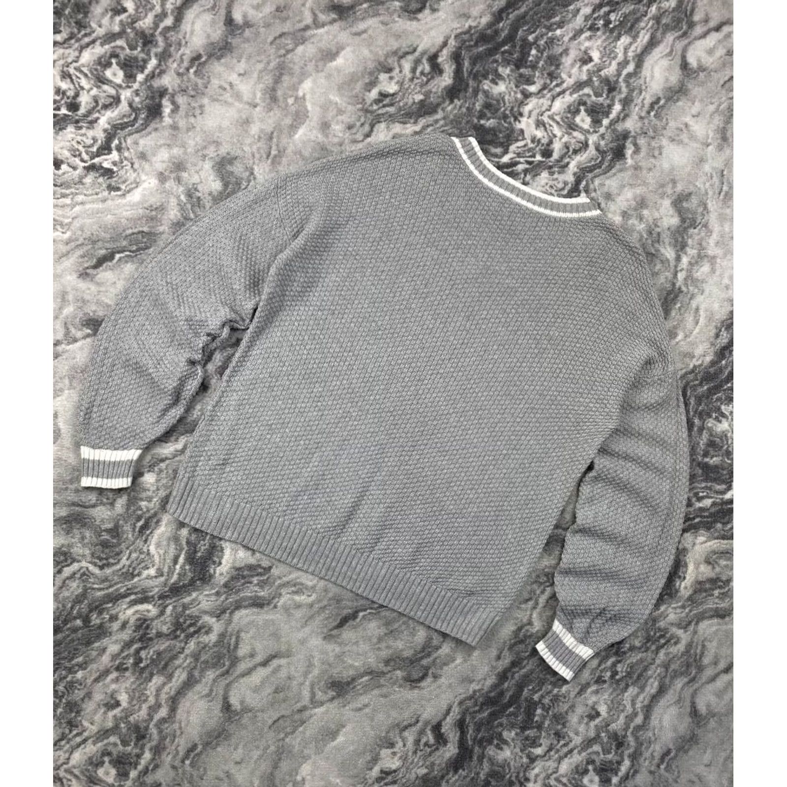 Ralph Lauren Purple Label Ralph Lauren Purple Label Men Sweater L Gray V Neck Cable Knit Silk Pullover Casual Size US L / EU 52-54 / 3 - 7 Thumbnail