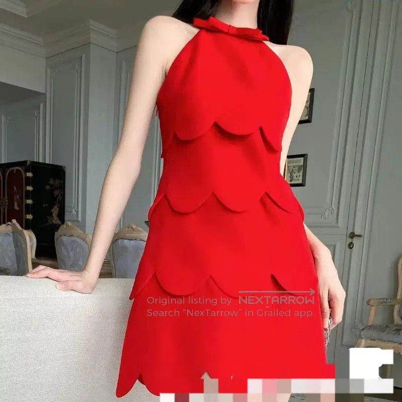 Miu Miu Miu Miu Red Scalloped Dress Size M . Size M / US 6-8 / IT 42-44 - 5 Thumbnail