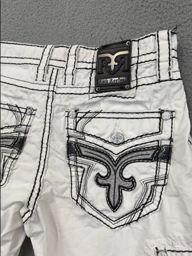Rock Revival ROCK REVIVAL WHITE CARGO SHORTS Size US 31 - 3 Thumbnail