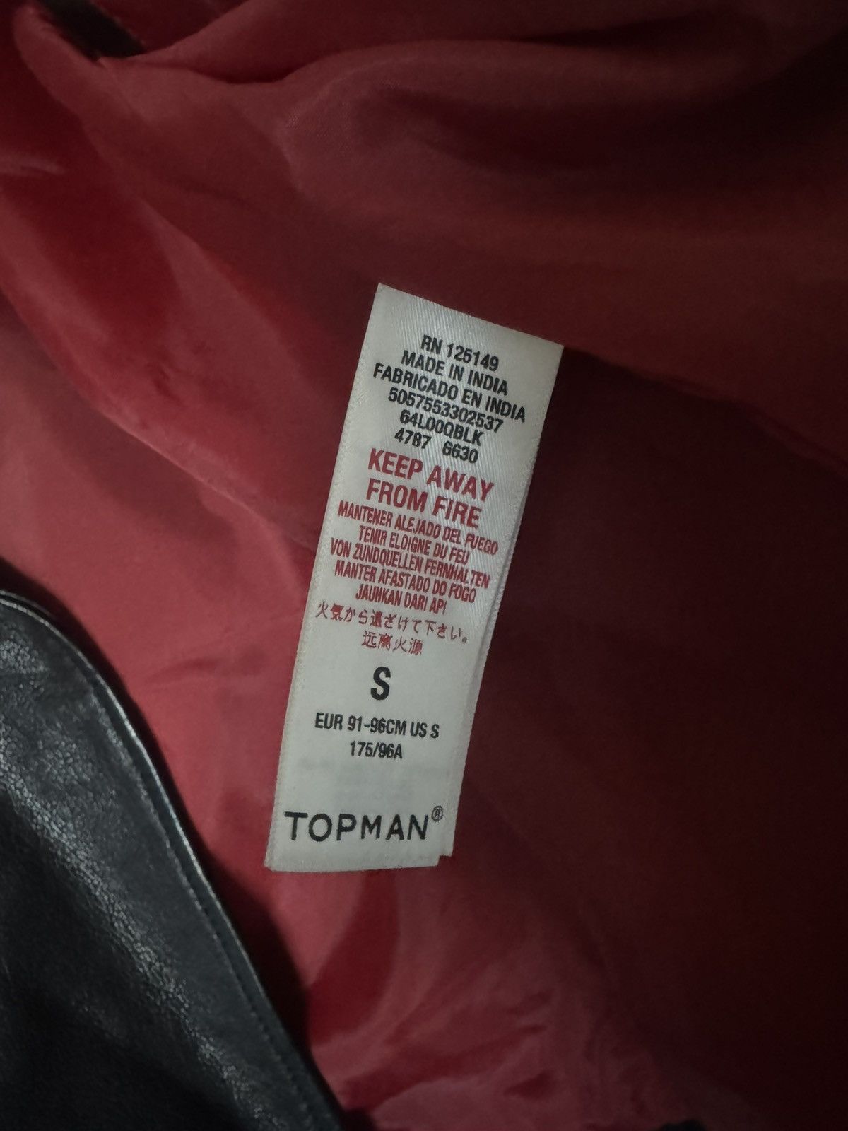 Topman Topman real leather jacket (size S) Size US S / EU 44-46 / 1 - 3 Thumbnail