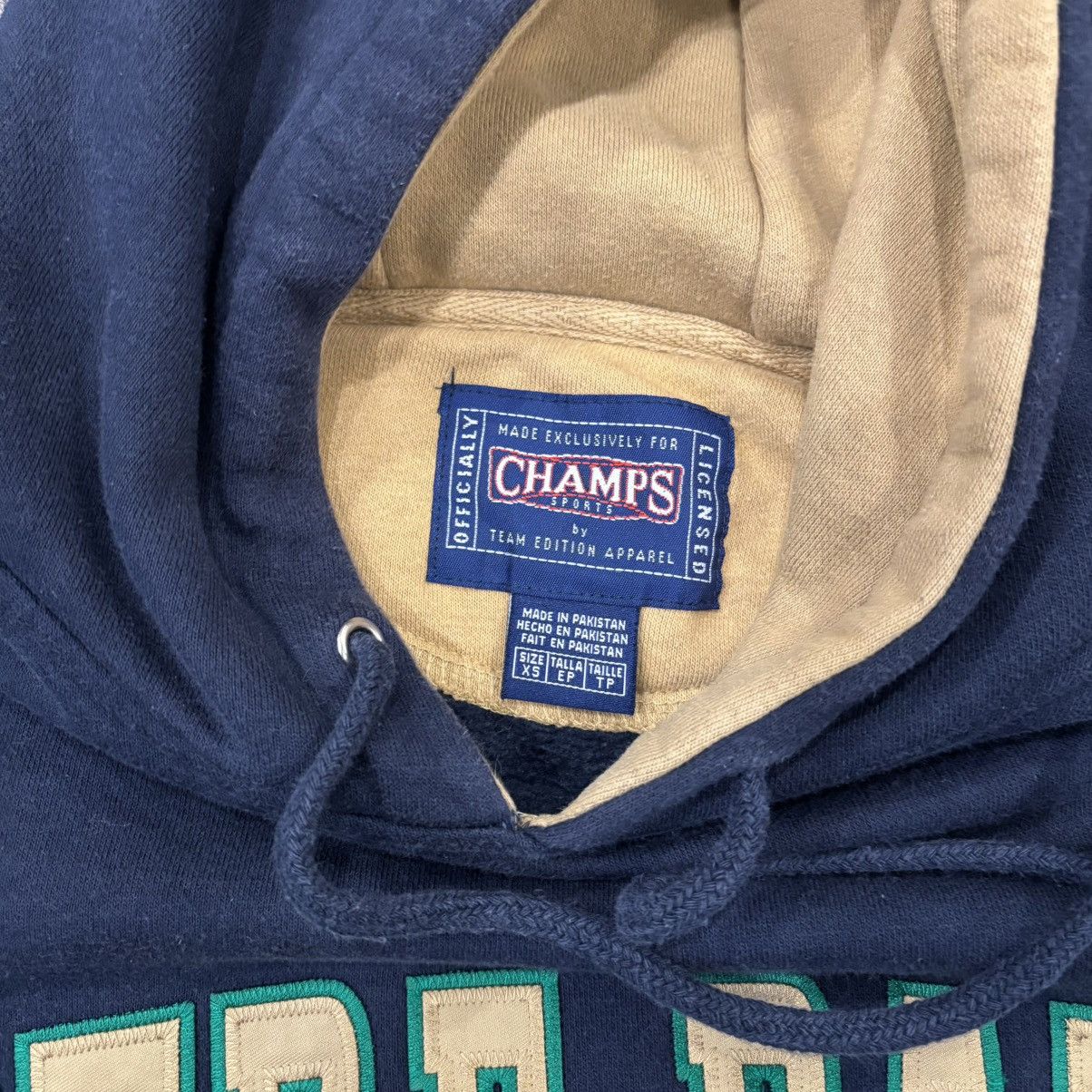 Champs Sport Vintage Notre Dame Champs Hoodie, Men’s XS, Navy and Gold Size US XS / EU 42 / 0 - 3 Thumbnail