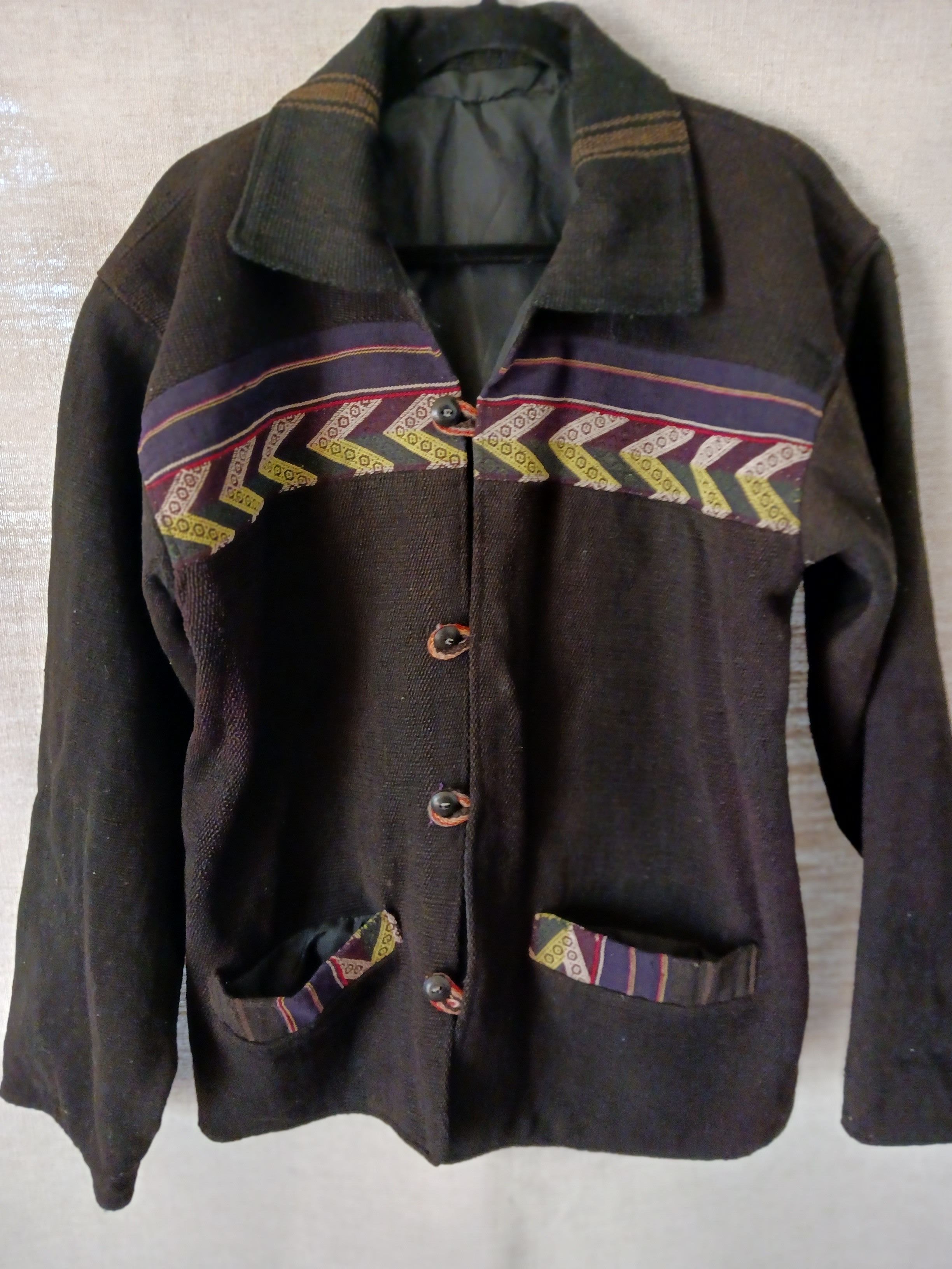Vintage Tibetan Handmade Button Front Sherpa Jacket