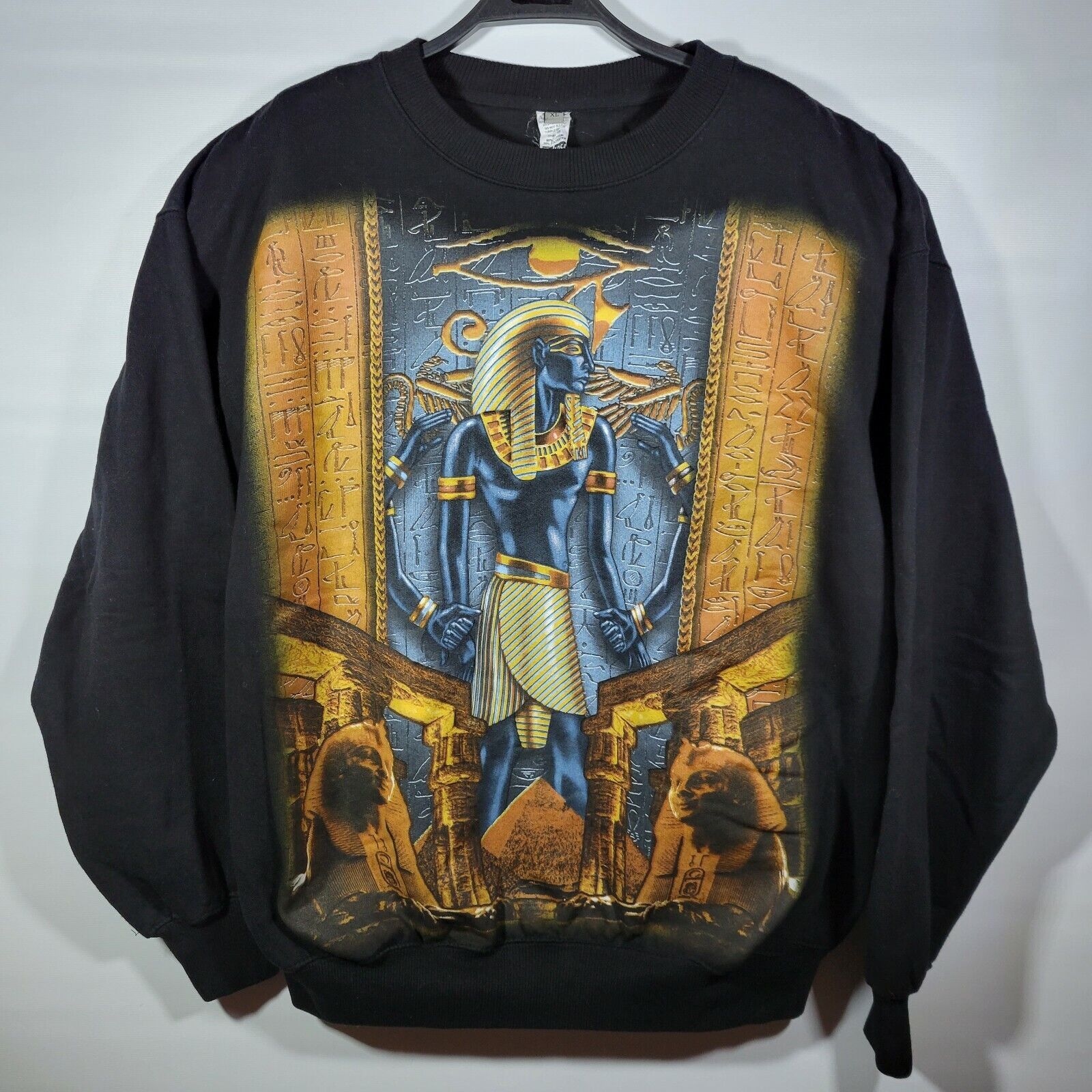 Vintage VINTAGE EGYPTIAN PHARAOH SPHINX HEIROGLYPHIC SWEATSHIRT XL Size US XL / EU 56 / 4 - 1 Thumbnail