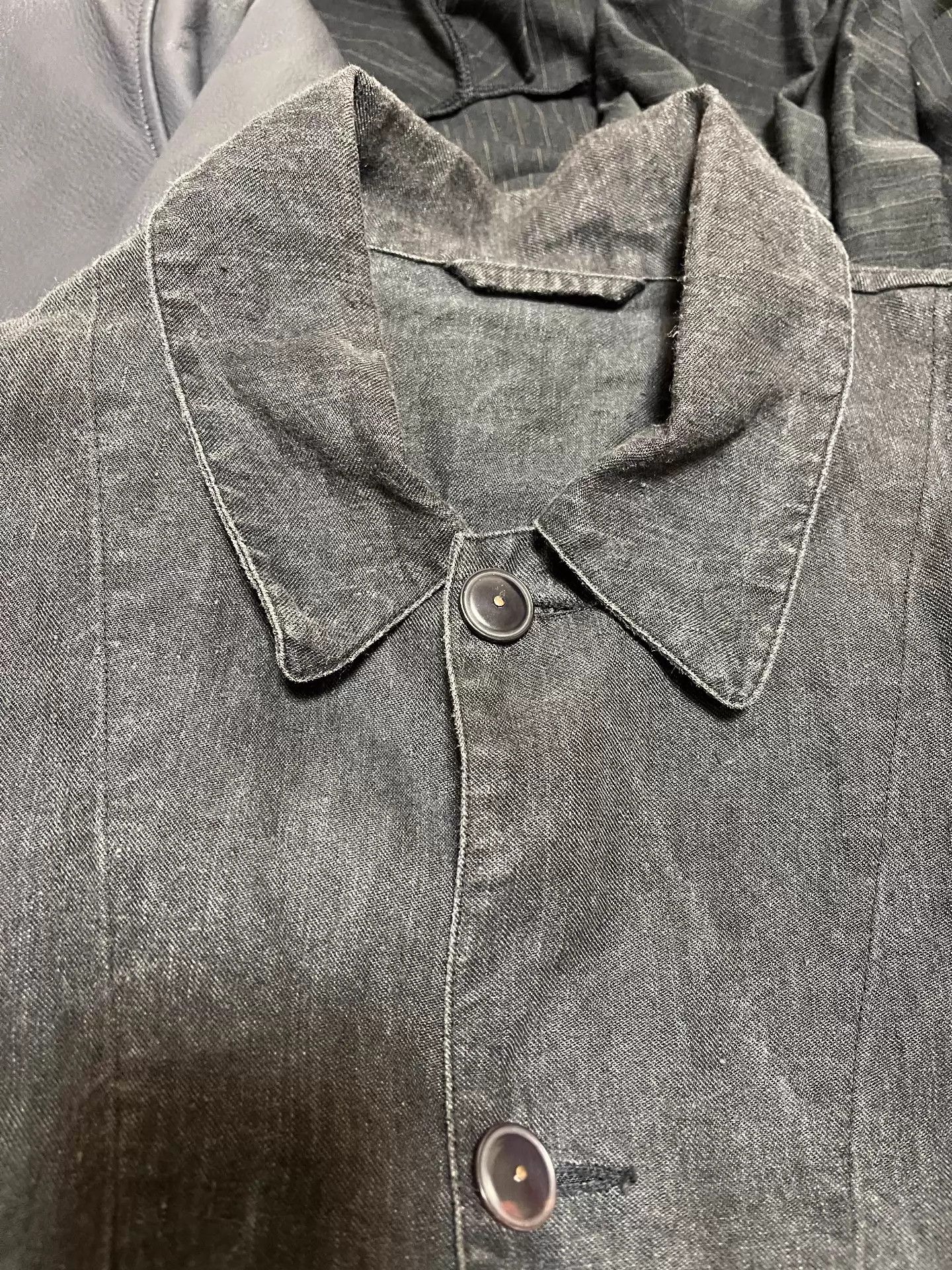 Comoli Comoli Dyed Linen Jacket Black Japan Made Artist Style Size US L / EU 52-54 / 3 - 2 Thumbnail