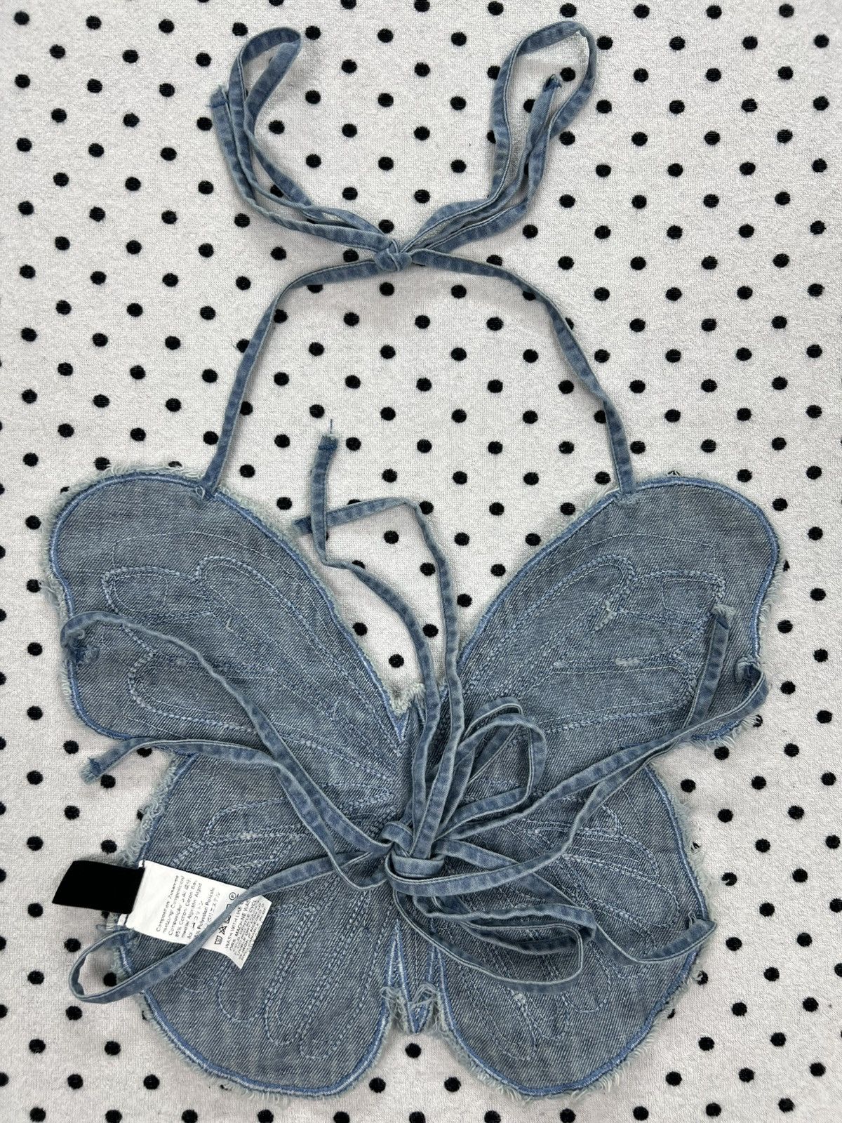 Japanese Brand Dazy Butterfly Denim Halter Top Size S / US 4 / IT 40 - 4 Thumbnail
