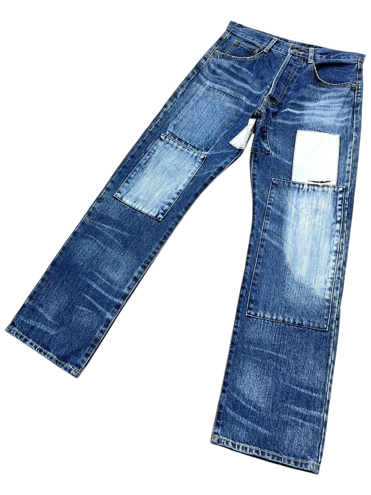 KOJIMA GENES Vintage KARAKOTO KOJIMA Grunge Patchwork Bleach Faded Denim Size US 28 / EU 44 - 8 Thumbnail