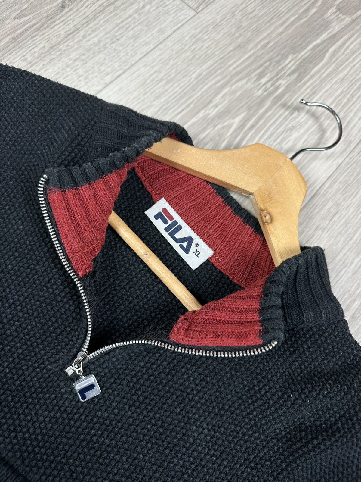 Fila × Vintage Vintage 90s FILA 1/3 Zip Sweater Knit Big Logo Y2K Size US XL / EU 56 / 4 - 6 Thumbnail