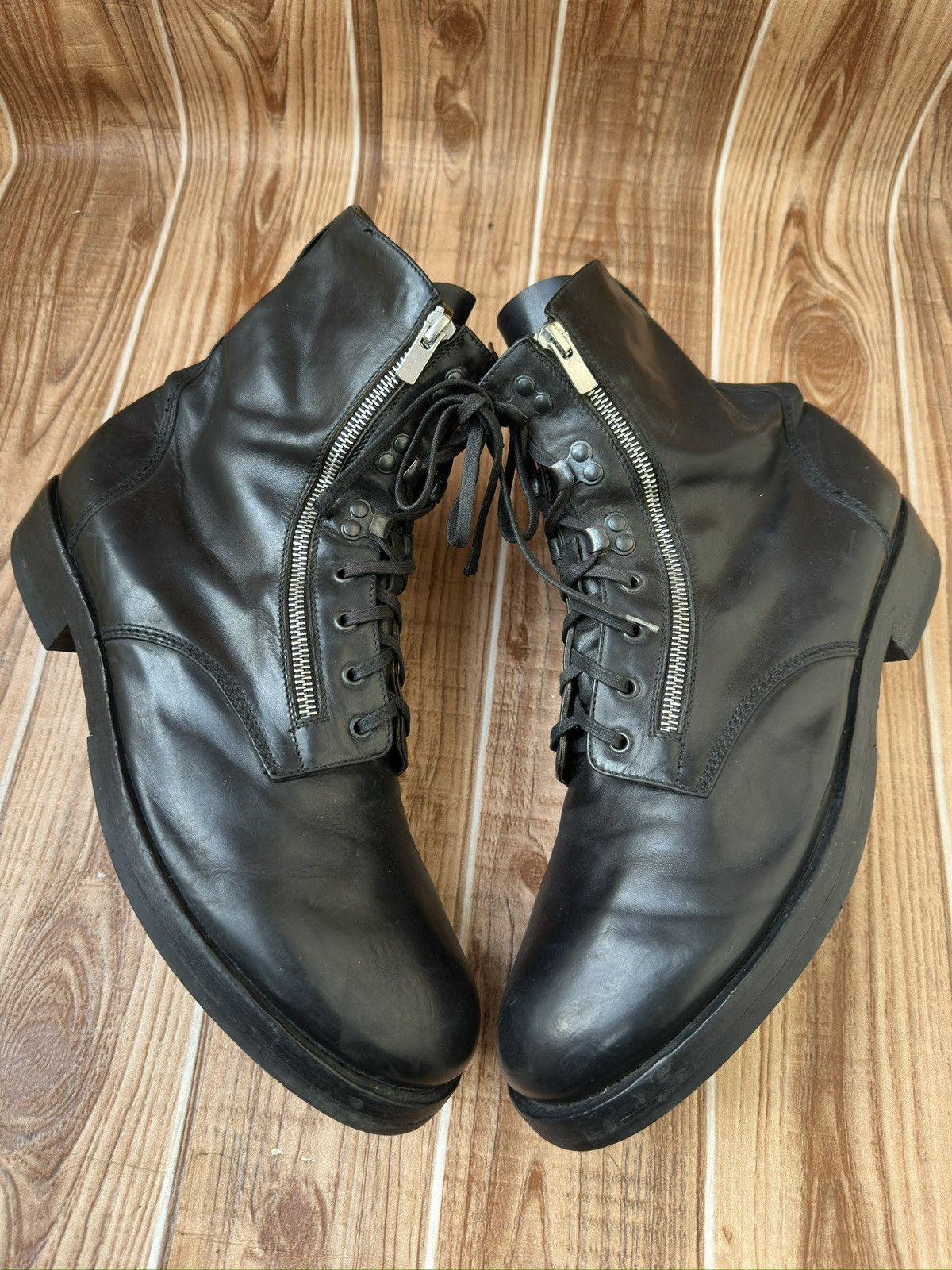 Barneys New York × Officine Creative Officine Creative x Barneys New York Black ZipUp Combat Boot Size US 11 / EU 44 - 5 Thumbnail
