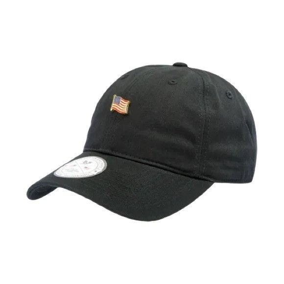 Designer NWT RAPID DOMINANCE USA FLAG PIN RELAXED FIT BLACK DAD HAT Size ONE SIZE - 1 Thumbnail