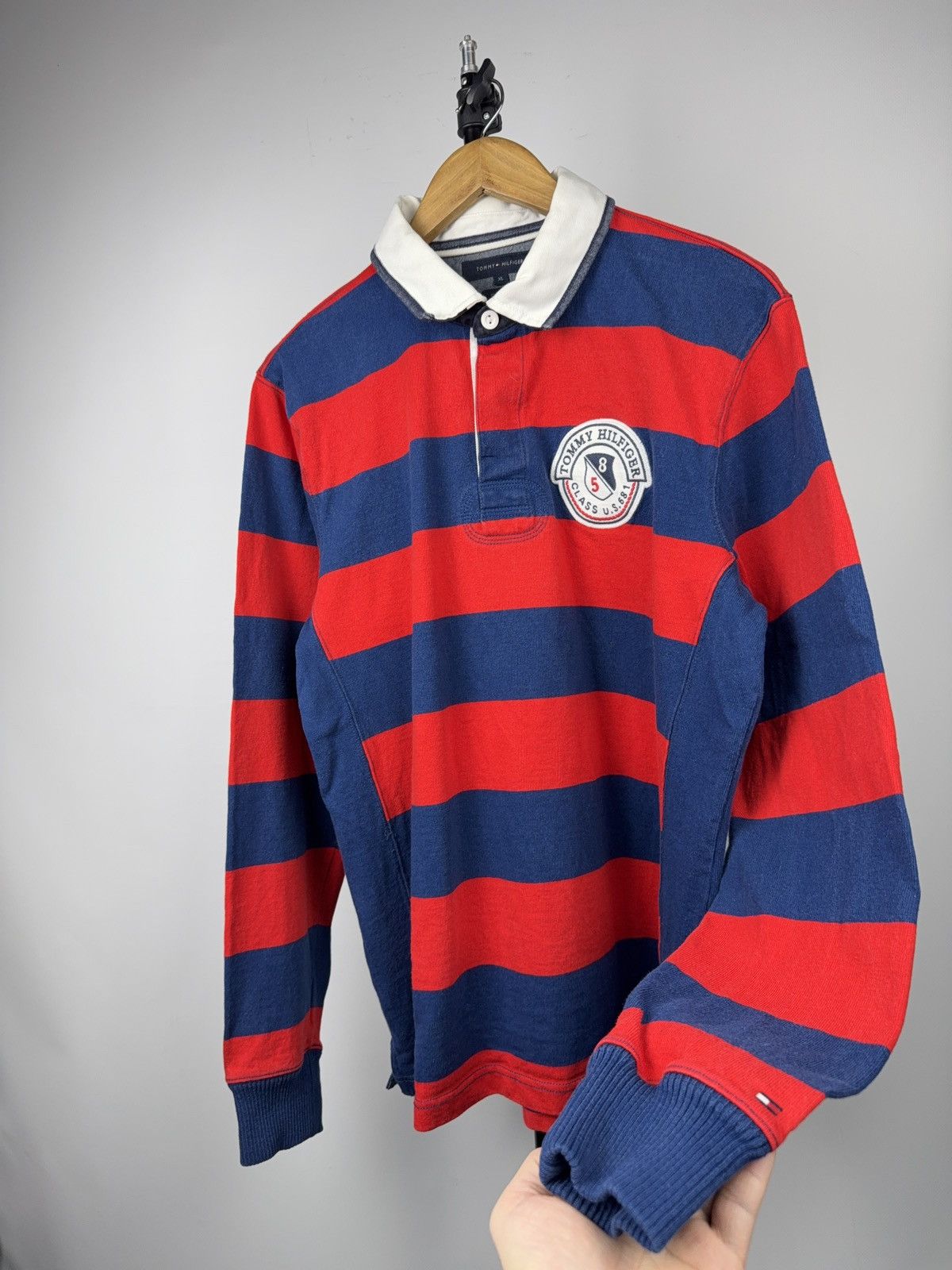 Tommy Hilfiger 00s Tommy Hilfiger Vintage Rugby Striped Long Sleeve Polo Size US L / EU 52-54 / 3 - 5 Thumbnail