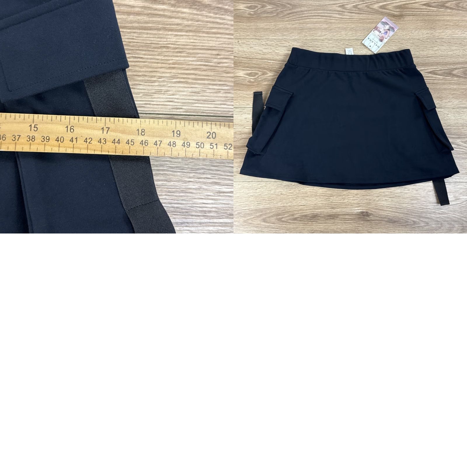 Vintage Cargo Skirt Women Small Black High Waisted Side Flap Pocket Mini Casual Womens Size 28" / US 6 / IT 42 - 8 Thumbnail