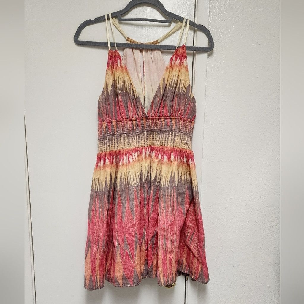 Free People Free People Indian Summer Cotton Gold Lurex Dress Size S / US 4 / IT 40 - 2 Thumbnail