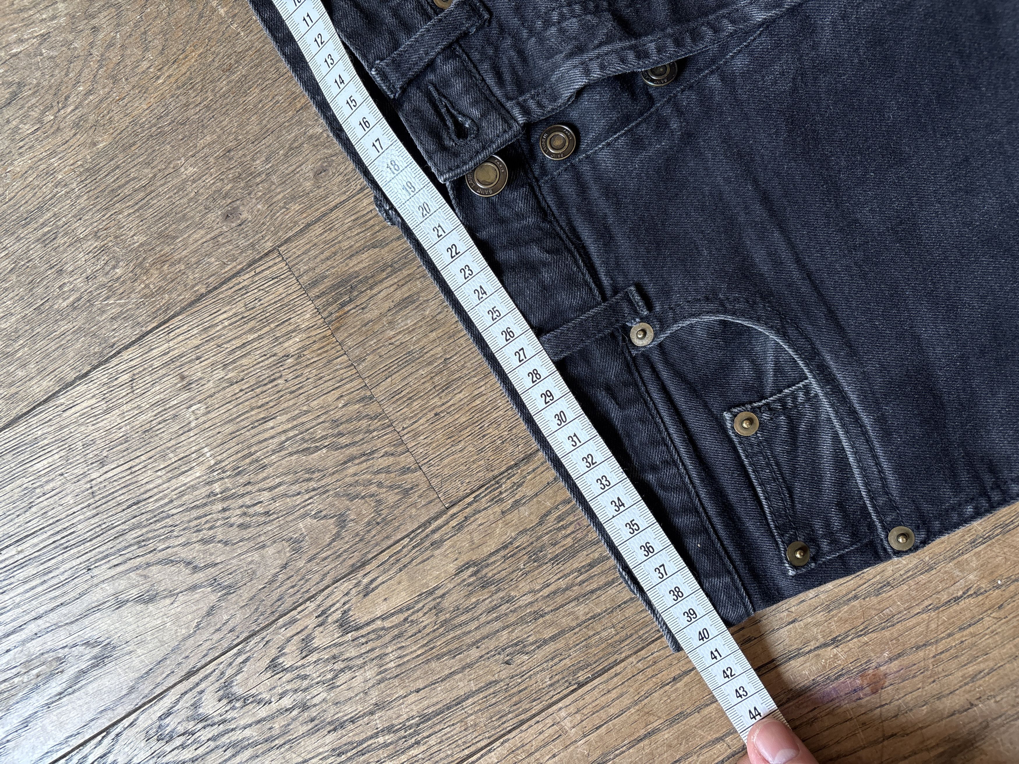 Saint Laurent Paris D14 Distressed Black Japanese Denim Size US 29 - 11 Thumbnail