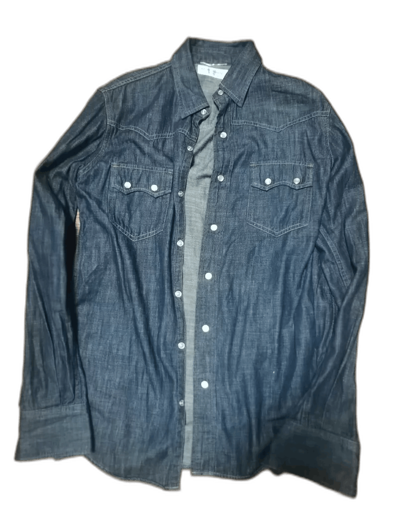 Saint Laurent Paris Saint Laurent Paris Denim Button-Up Shirt Size US S / EU 44-46 / 1 - 1 Thumbnail