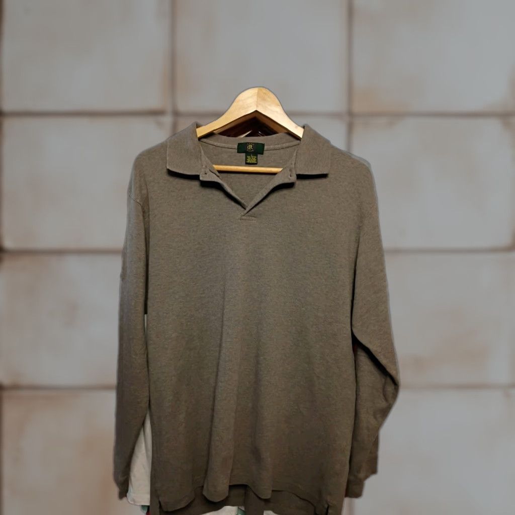 Club Room VINTAGE Club Room Long Sleeve Casual Shirt Men L Green Button-Down Collared Shirt Vintage 90s Size US L / EU 52-54 / 3 - 1 Thumbnail