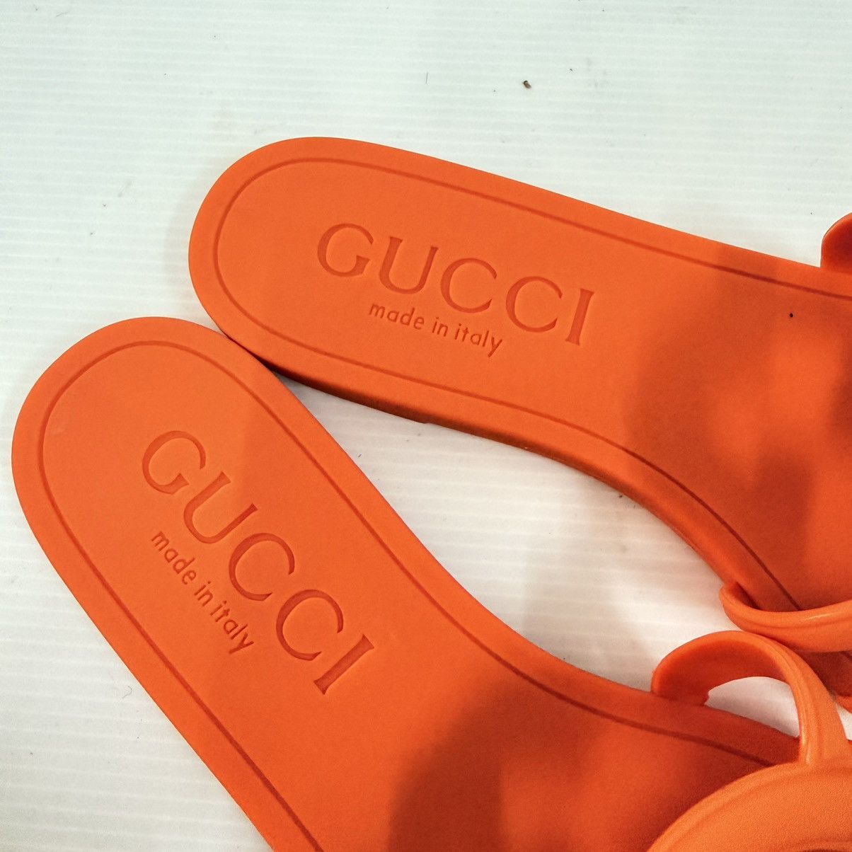 Gucci Gucci Rubber Interlocking G Slide Sandals Persimmon Orange Size US 8 / IT 38 - 3 Thumbnail